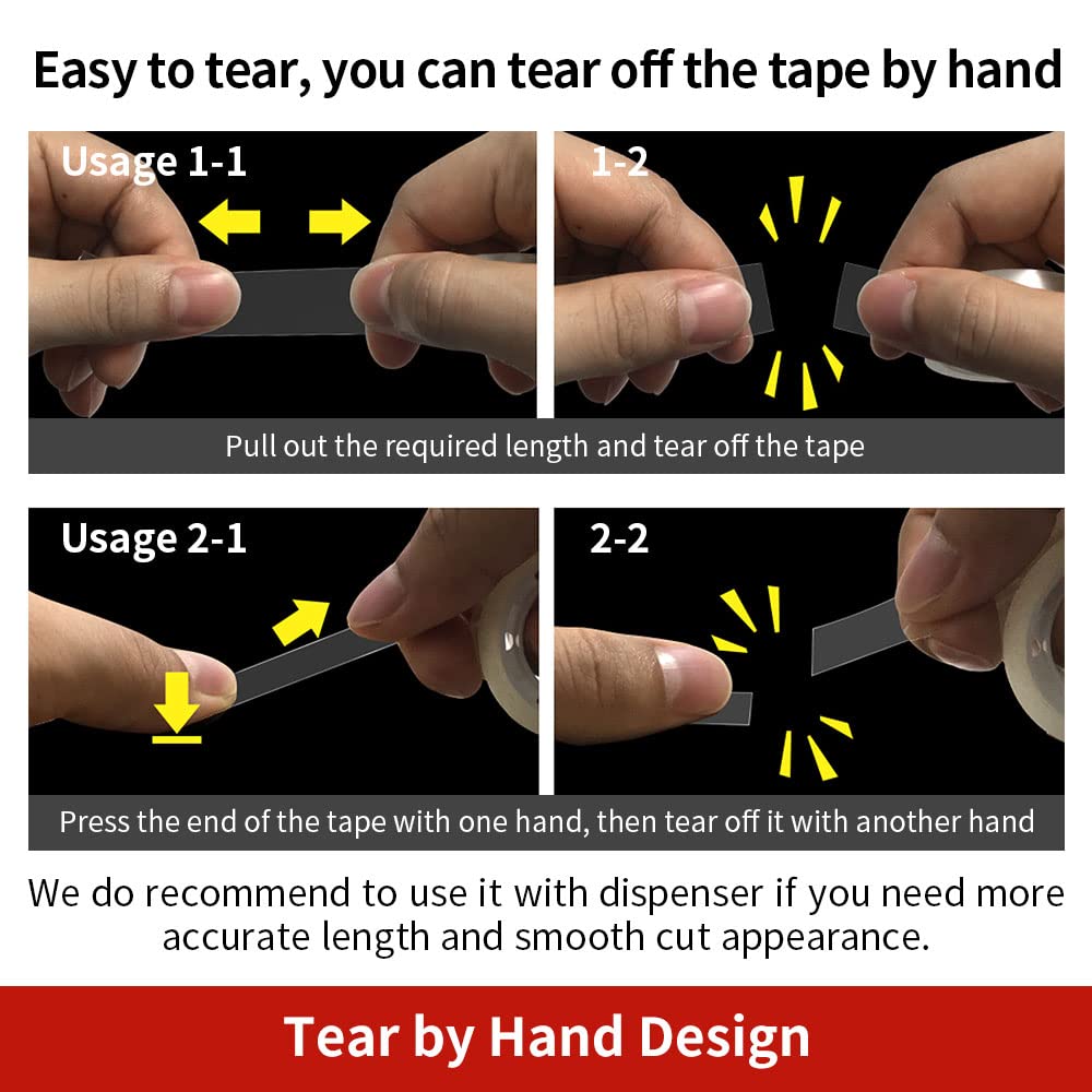 6 Rolls Clear Transparent Tape Refills - 3/4