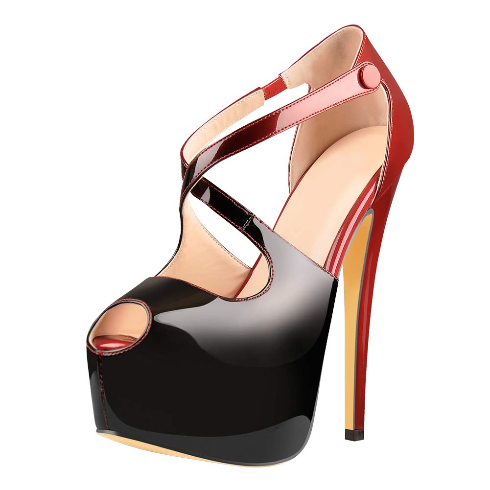LISHAN Women's Super High Stiletto Heels - 5 Inch Platform Slip On Pointed Toe Pumps for Evening Party, Club, Wedding & Formal Events