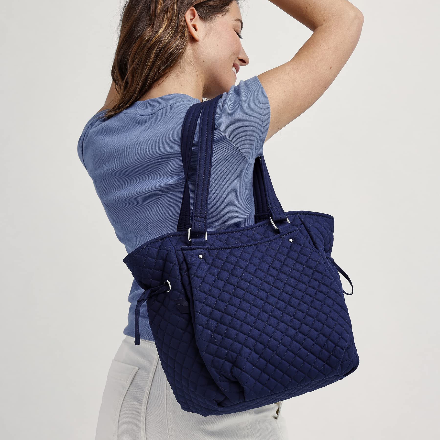 Vera Bradley Women's Cotton Glenna Satchel Handbag - Stylish Crossbody Purse for Work, Travel & Everyday Use