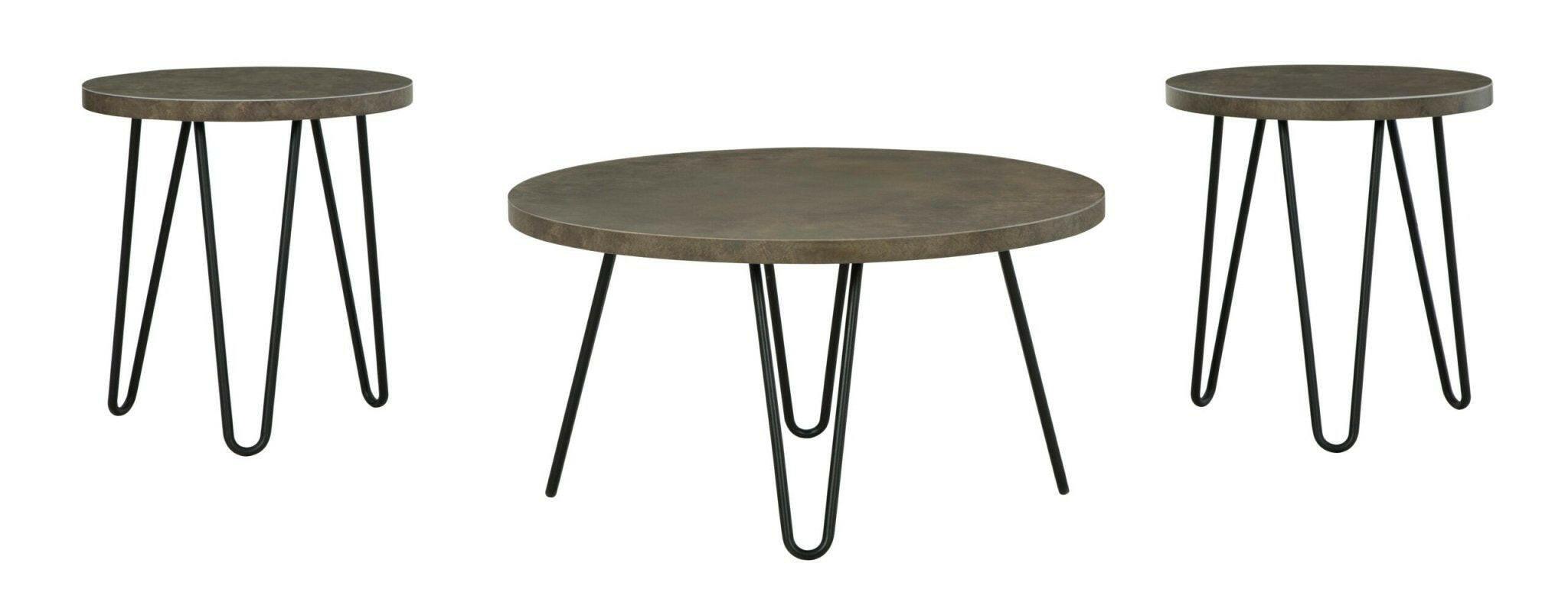 Hadasky Modern Cocktail Table & 2 End Tables Set T144 - 13 Inch Coffee Table with Side Tables for Living Room, Perfect for Small Spaces and Home Decor