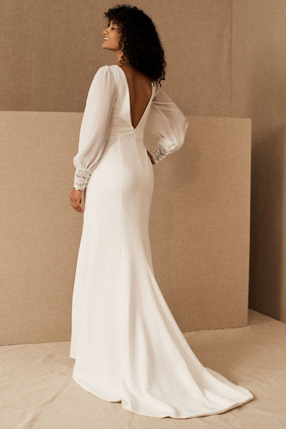 BHLDN Jenny Yoo Myla Wedding Gown - Elegant Lace Bridal Dress for Bride, Perfect for Beach, Church & Formal Weddings