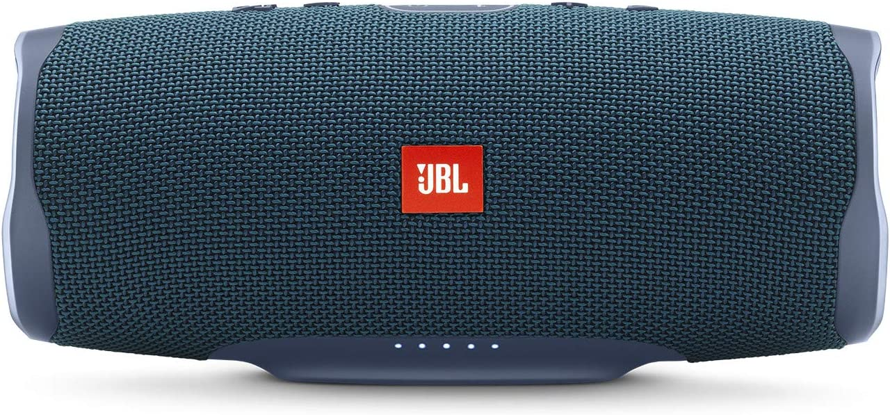 JBL Charge 4 Bluetooth Speaker - Wireless Portable Speaker with Powerful Bass, IPX7 Waterproof, 20-Hour Playtime - Perfect for Outdoor Adventures, Beach Parties & Poolside Relaxation (Blue)