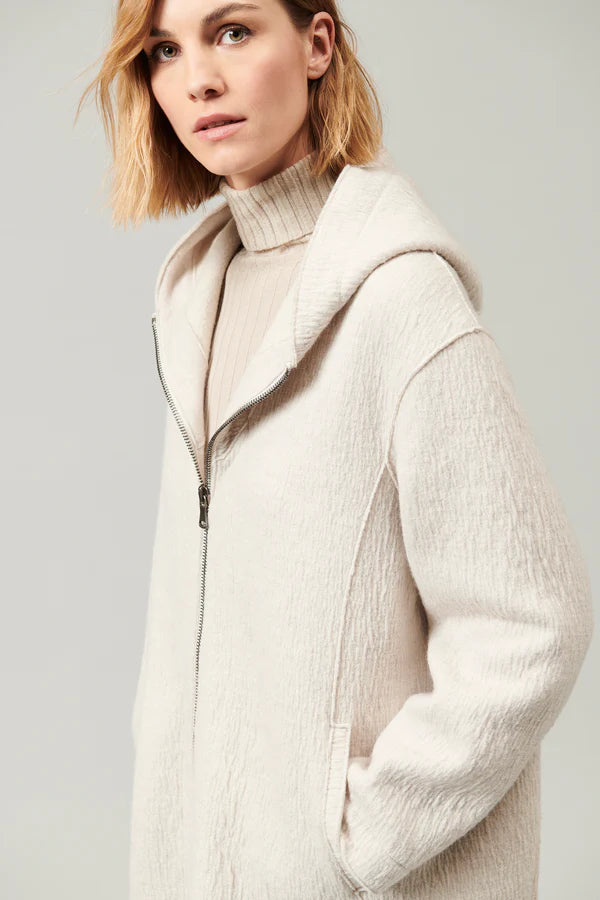 Comfort Fit Hooded Boiled Wool Jacket for Women - Warm Winter Coat with Ice-Resistant Fabric | Perfect for Outdoor Activities & Cold Weather Fashion