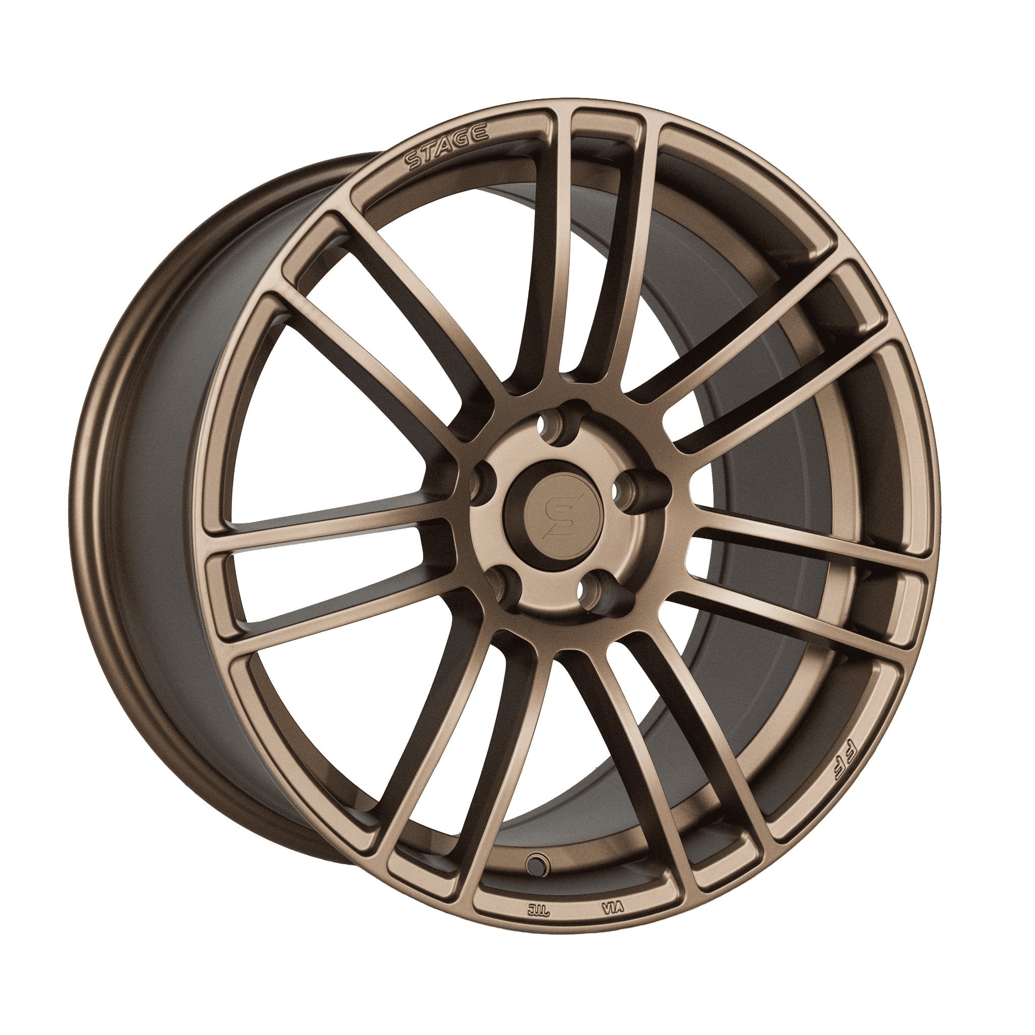 Stage Wheels Belmont 18x9.5 +38mm 5x100 CB: 73.1 Matte Bronze Alloy Rims - Perfect for Subaru WRX, STI, and Performance Tuning - Ideal for Street Racing & Car Shows