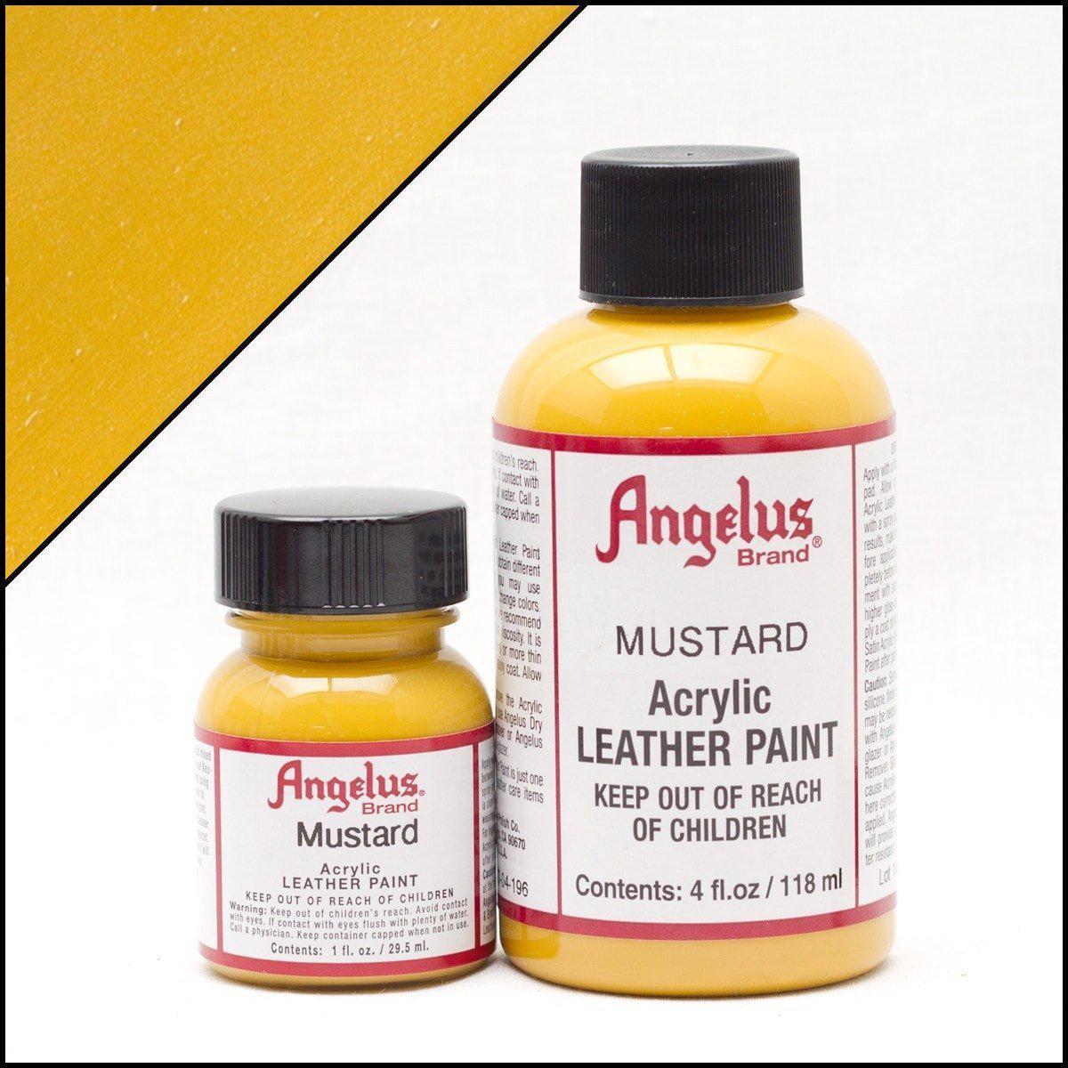 Angelus Mustard Yellow Leather Paint - 1oz (30ml) for Shoes, Bags & DIY Leather Repair | High-Quality, Non-Toxic & Fast-Drying