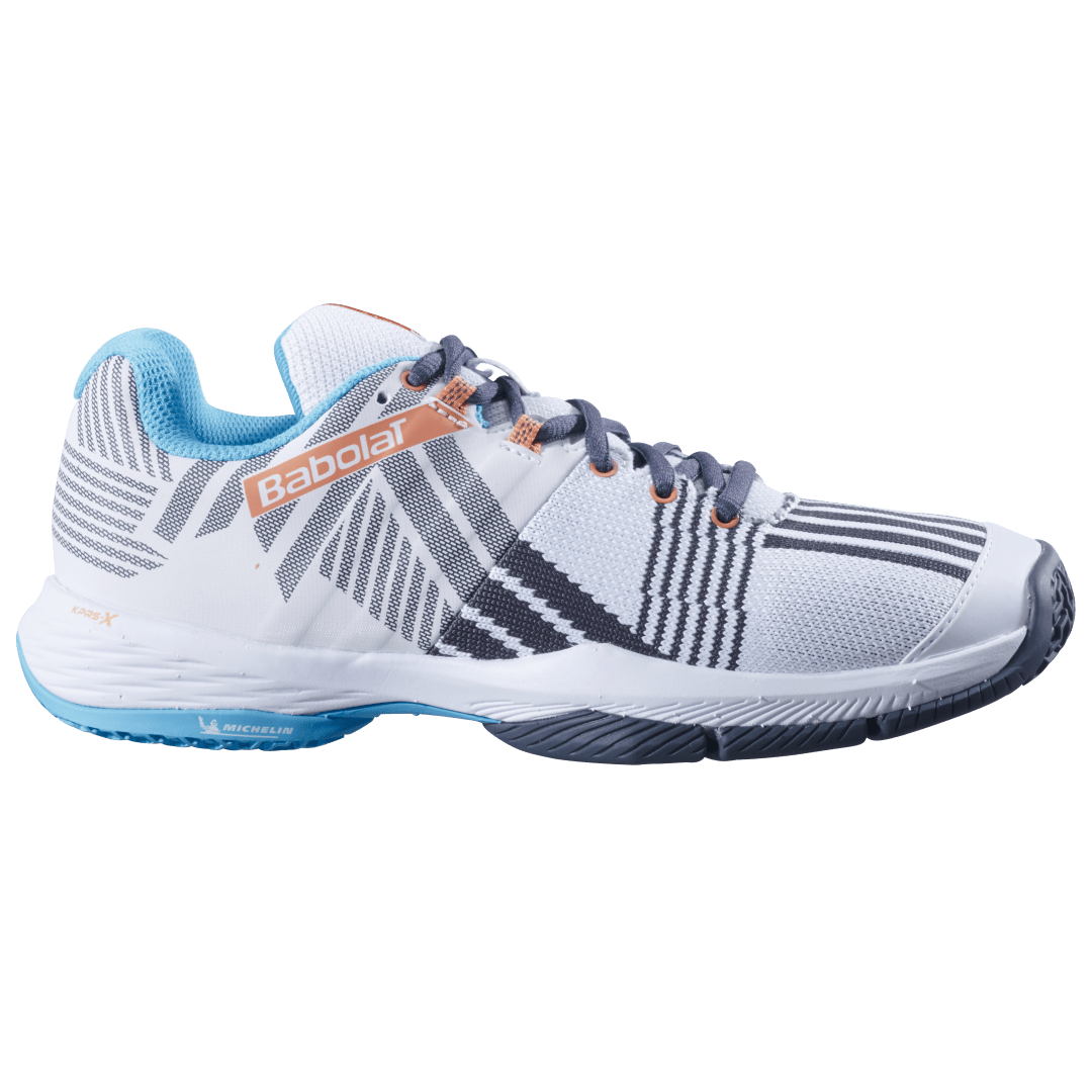 Babolat Women's Sensa Padel Shoe - White/Canyon Sunset | Lightweight Tennis Shoes for Women | Perfect for Padel, Tennis & Court Sports