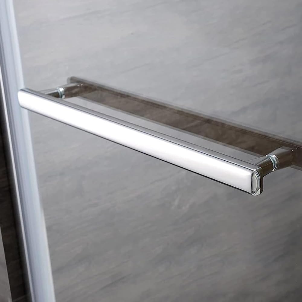 Stainless Steel Push Pull Glass Door Handle - 600mm Full Polished Finish for Bathroom Shower & Cabinet Doors - Durable Door Knob Replacement for Modern Homes