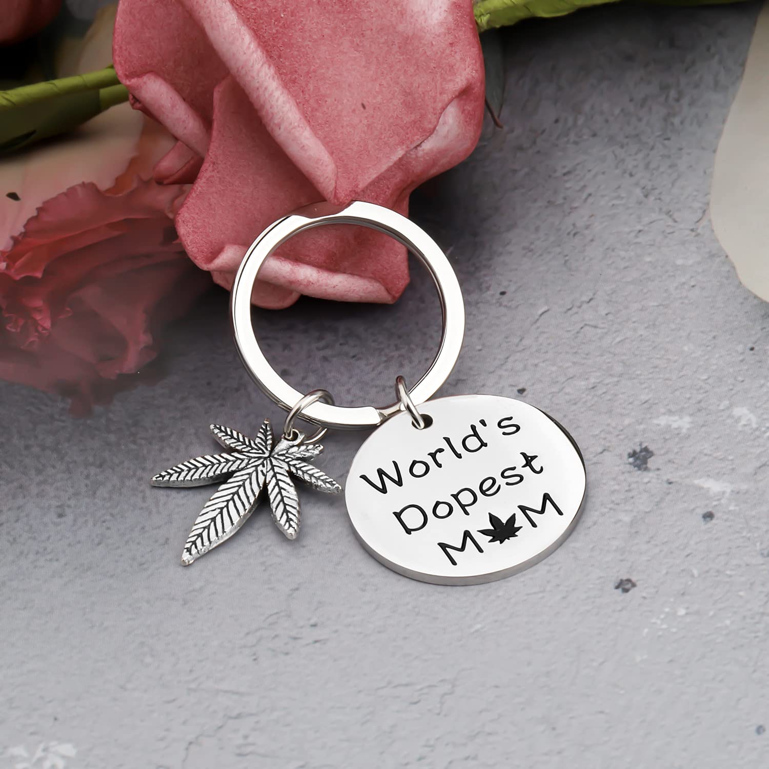 Funny 420 Gifts for Mom - Cannabis Leaf Keychain Jewelry with Marijuana Weed Design, Perfect Stoner Mom Gift for Birthday, Mothers Day & 420 Celebrations | Great for Daily Use, Parties & Cannabis Enthusiasts