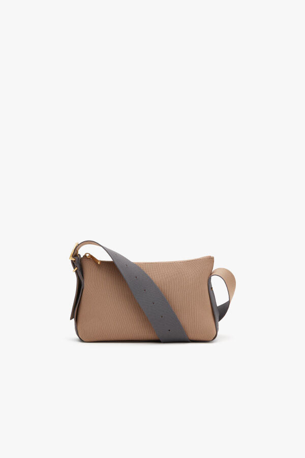 Eco-Friendly Small Recycled Knit Sling Bag with Gold Accents - Perfect for Travel, Shopping & Everyday Use