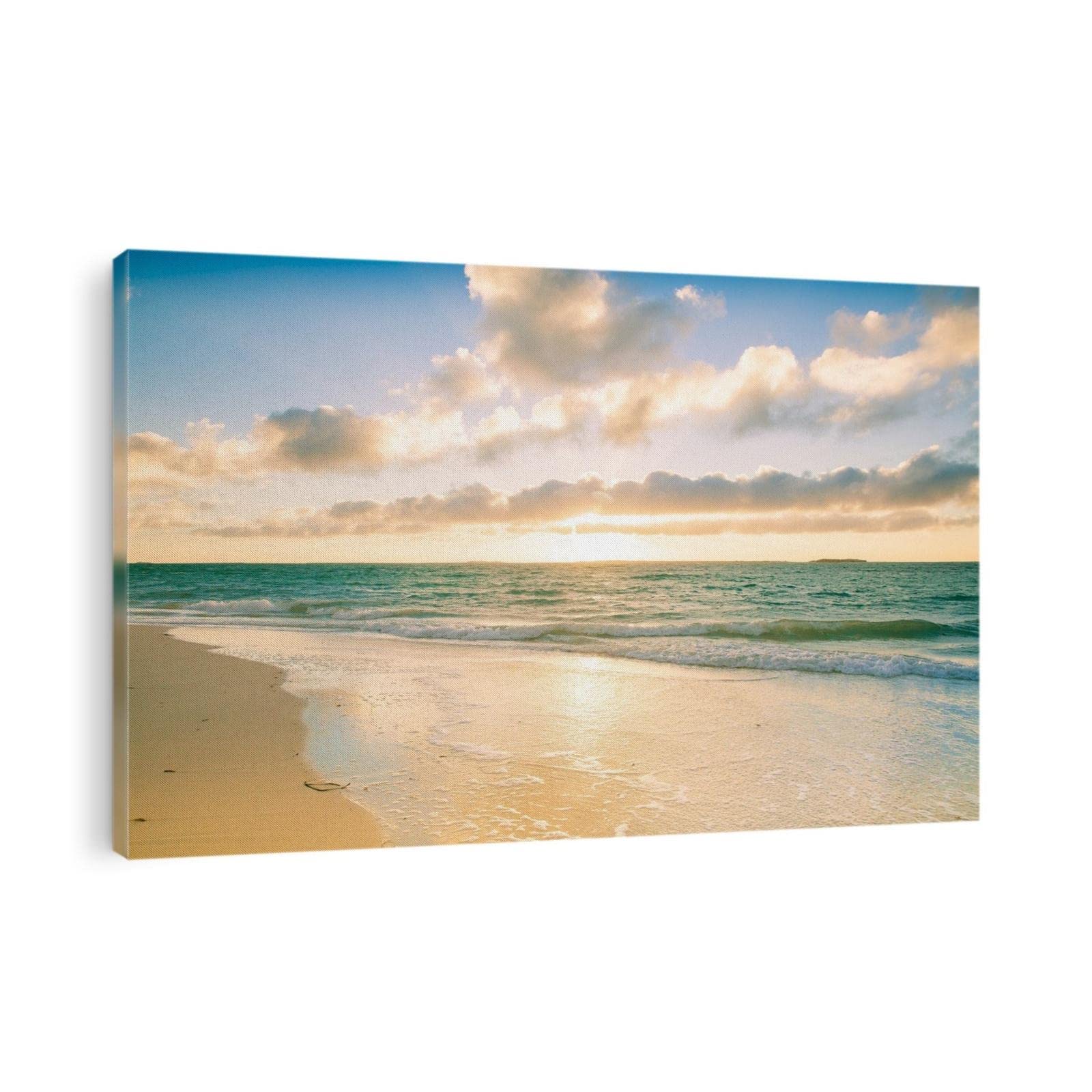 TIMUBA Framed Canvas Wall Art - 28x40 Inch Australia Beach Sunset Print, Coastal Decor for Living Room & Bedroom | Perfect for Beach House, Vacation Home or Ocean-Themed Interior Design