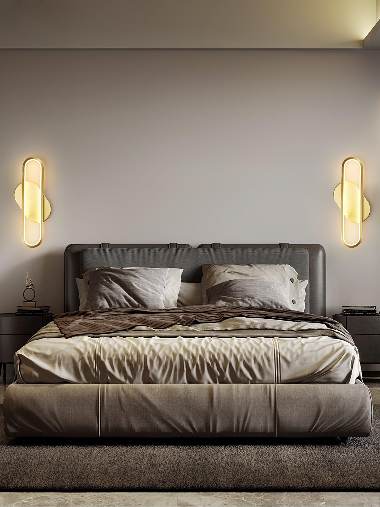 Long Ova Wall Lamp - Modern LED Sconce Lighting for Bedroom, Living Room & Hallway - Energy Efficient Dimmable Wall Light Fixture