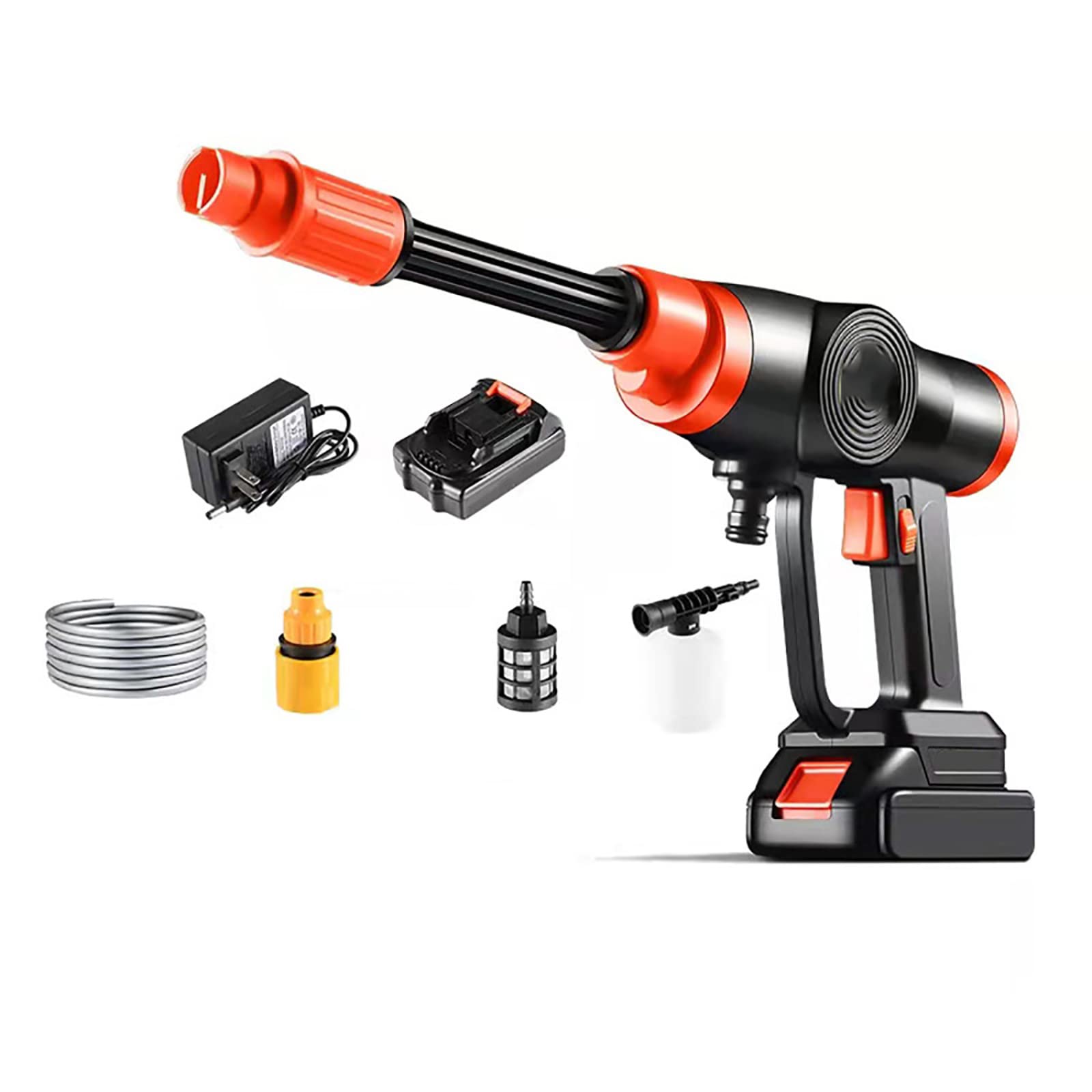 21V Cordless Car Pressure Washer - 850 PSI Lithium Battery Water Gun with Accessories | High Pressure Cleaner for Car Washing, Driveway, Patio & Outdoor Surface Cleaning | Portable Electric Power Washer for Home & Auto Detailing