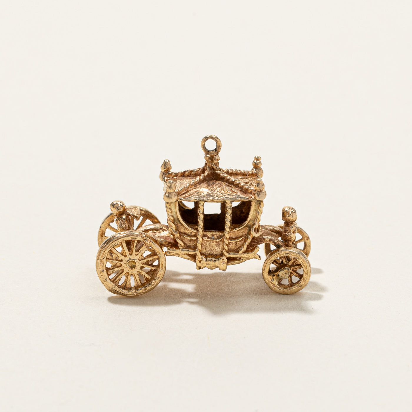 Vintage 1976 London 9k Gold Four Wheel Carriage Charm Pendant - Perfect for Necklaces, Bracelets & Jewelry Making Gifts