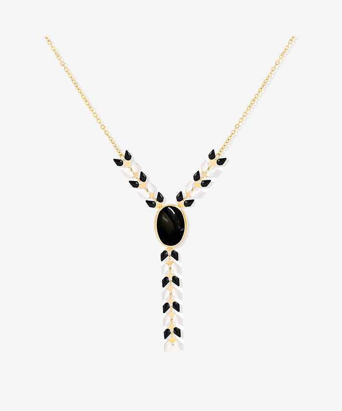 Wrangler Demeter’s Orb Onyx Necklace for Women - Elegant Black Gemstone Pendant Jewelry - Perfect for Gifts, Parties & Everyday Wear