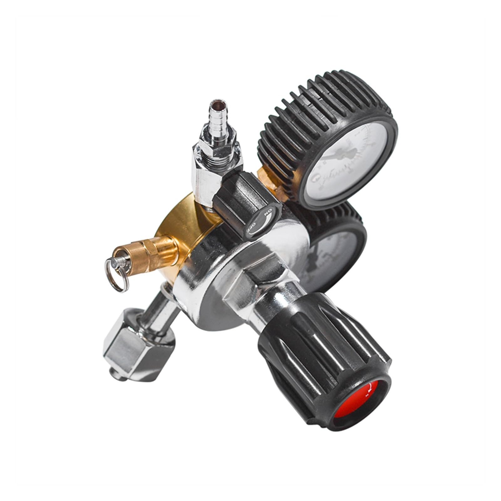 SHYISY CO2 Pressure Regulator for Beer Keg, Dual Gauge W21.8 Carbon Dioxide Regulator with Pressure Reducer for Homebrew, Draft Beer, and Beverage Dispensing Systems