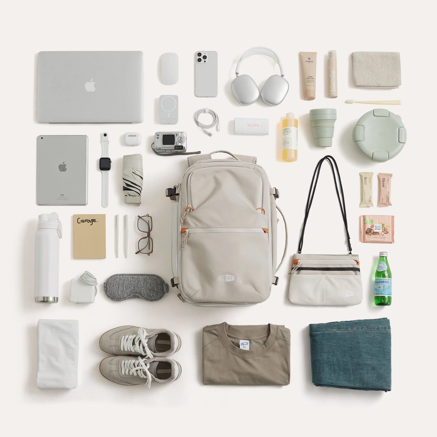 Faro 29L Travel Backpack Set - Waterproof Lightweight Carry-On Backpack with USB Charging Port - Perfect for Airplane Travel, Hiking & Business Trips