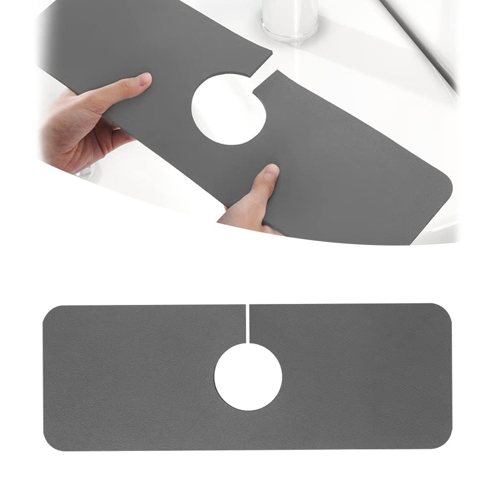 **Kaluofan Absorbent Sink Mat - Fast Drying Faucet Drip Catcher & Splash Guard for Kitchen, Bathroom, RV, Cafe - Dark Gray | Perfect for Countertop Protection & Spill Prevention**
