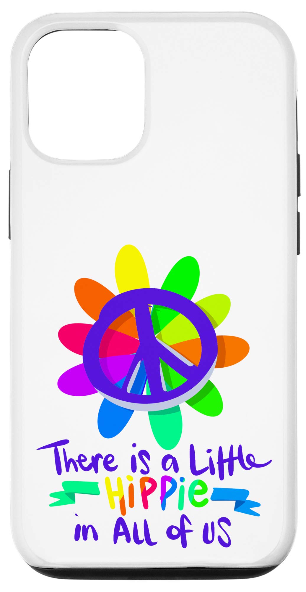 Hippie Peace Sign iPhone 12/12 Pro Case - Cute Graphic Design Protective Cover for Everyday Use & Festival Style