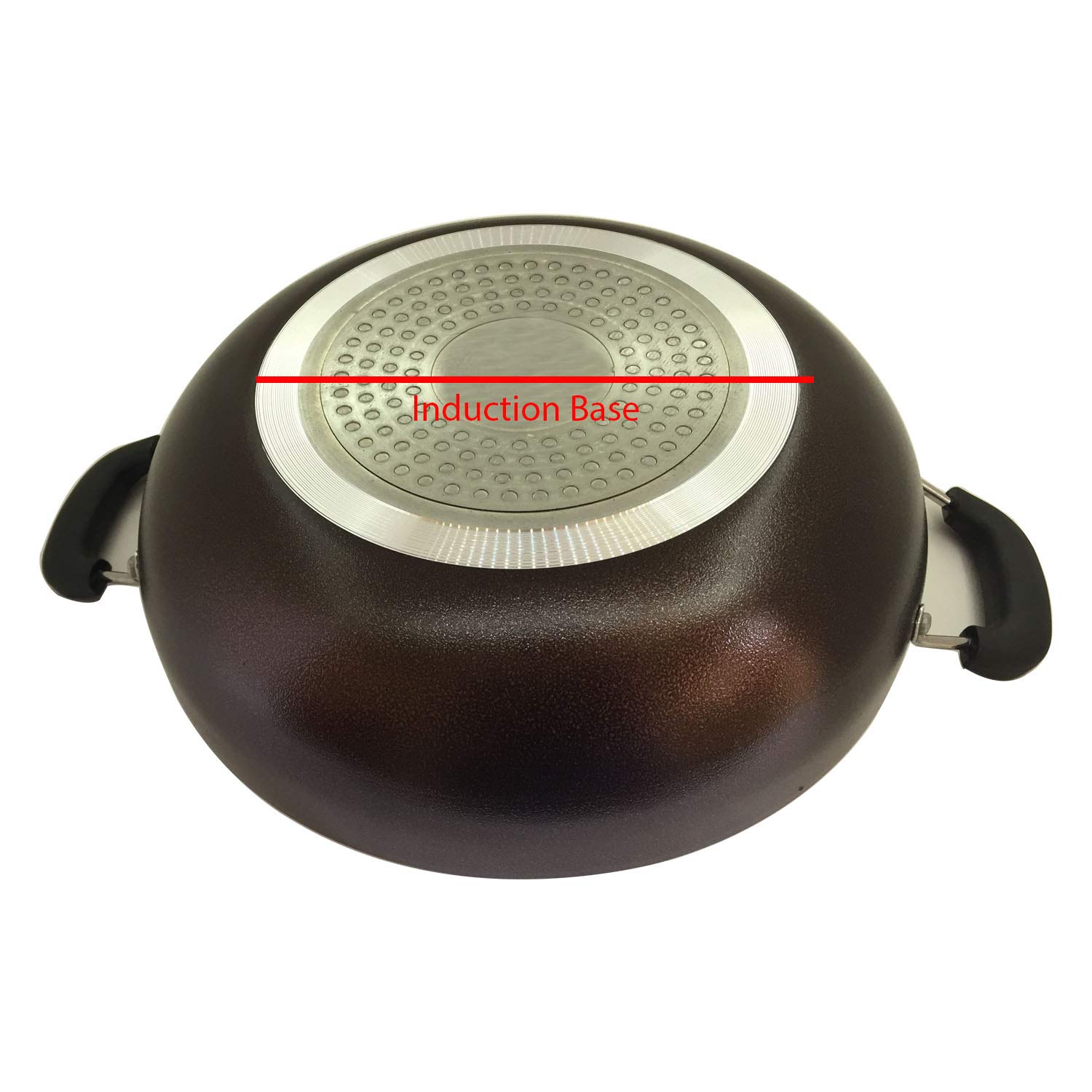 SHRIYA 9.5 Inch Nonstick Kadai Wok Skillet - Deep Fry Pan with Glass Lid, Aluminum Induction Base for All-Purpose Cooking | Perfect for Stir-Frying, Deep Frying & Indian Cuisine