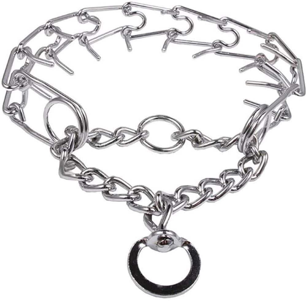 Stainless Steel Pinch Collar for Dogs - Adjustable Durable Training Collar for Medium & Large Breeds - Heavy Duty Pet Training Tool for Obedience & Behavior Control - Perfect for Walking, Leash Training & Outdoor Activities (Large, Silver)