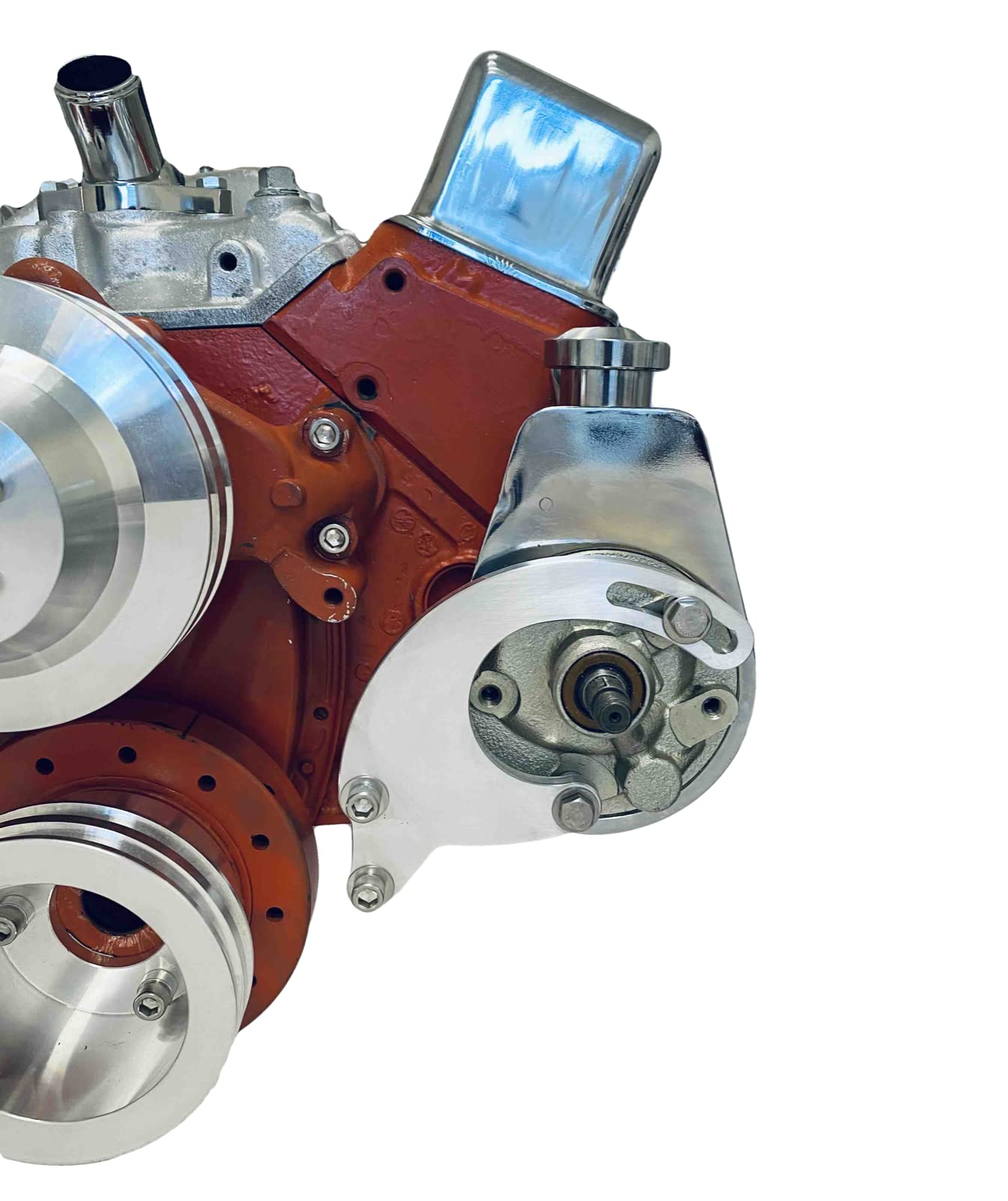 Small Block Chevy Alternator & Power Steering Brackets Kit - Compatible with SBC LWP Long Water Pump Engines - Perfect for Engine Upgrades & Performance Builds
