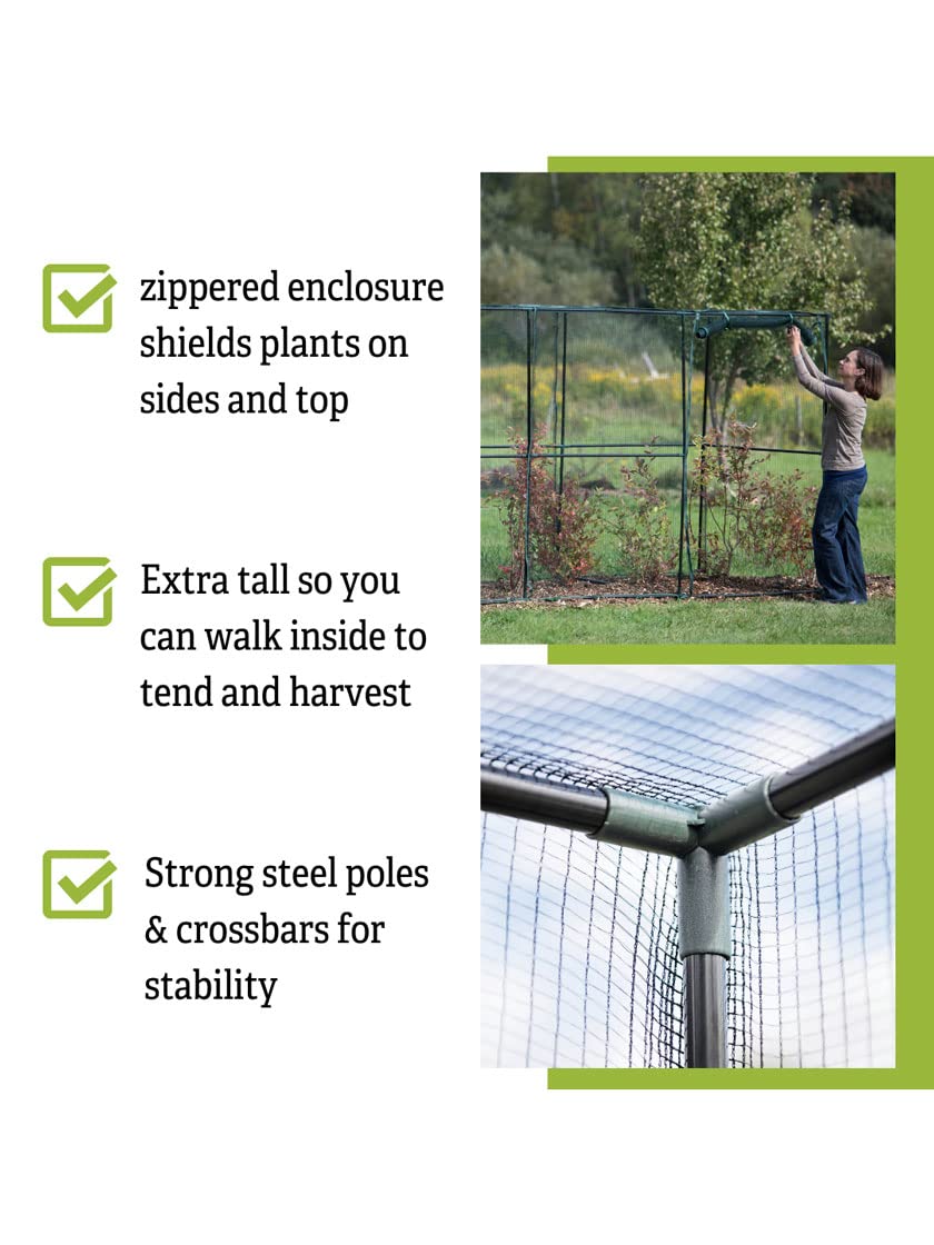 Tall Crop Cage Plant Protection Tent - 6ft H Garden Greenhouse with Zippered Door | Durable Outdoor Plant Covers for Vegetables, Flowers & Lawn Crops | Perfect for Backyard Gardening, Raised Beds & Organic Farming