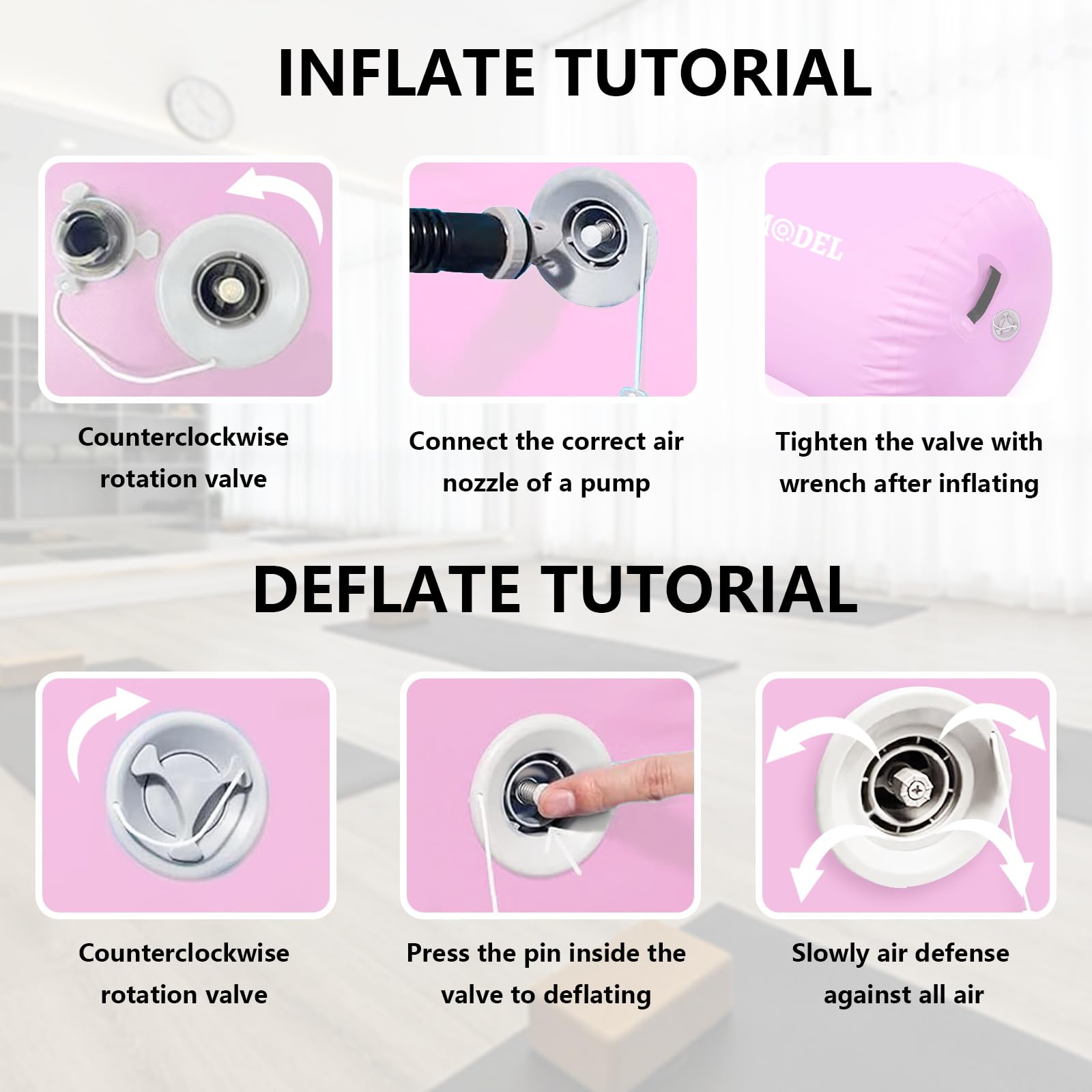 Inflatable Gymnastics Air Barrel Roller Mat with Pump - Tumbling Training Equipment for Back Handspring, Cheerleading, Yoga - Home & Outdoor Use for Kids & Adults