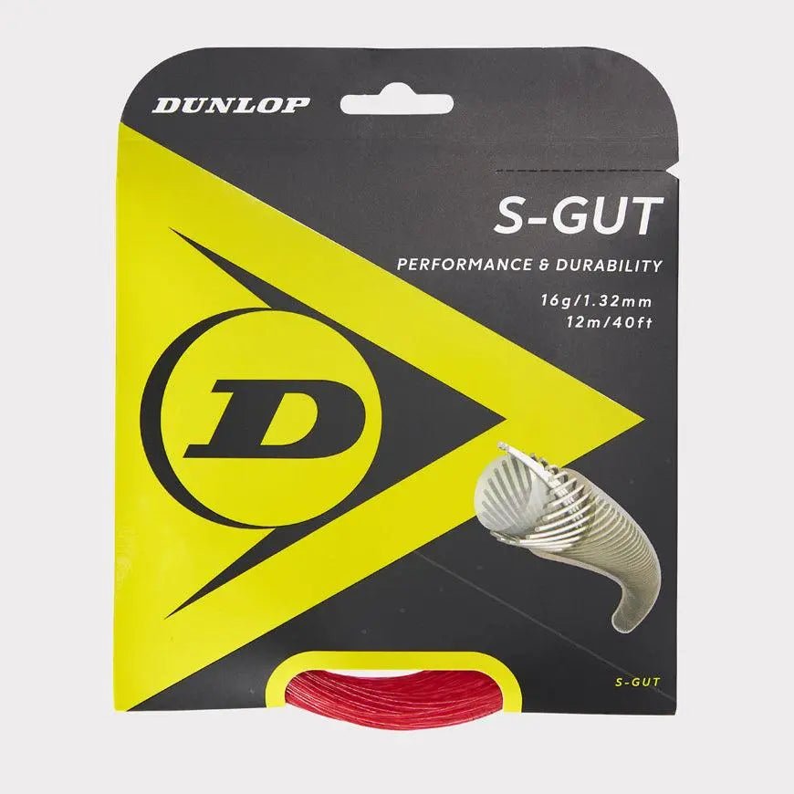 Dunlop Synthetic S Gut 16 String Set - Premium Tennis Strings for Enhanced Performance & Durability | Perfect for Competitive Play & Training Sessions