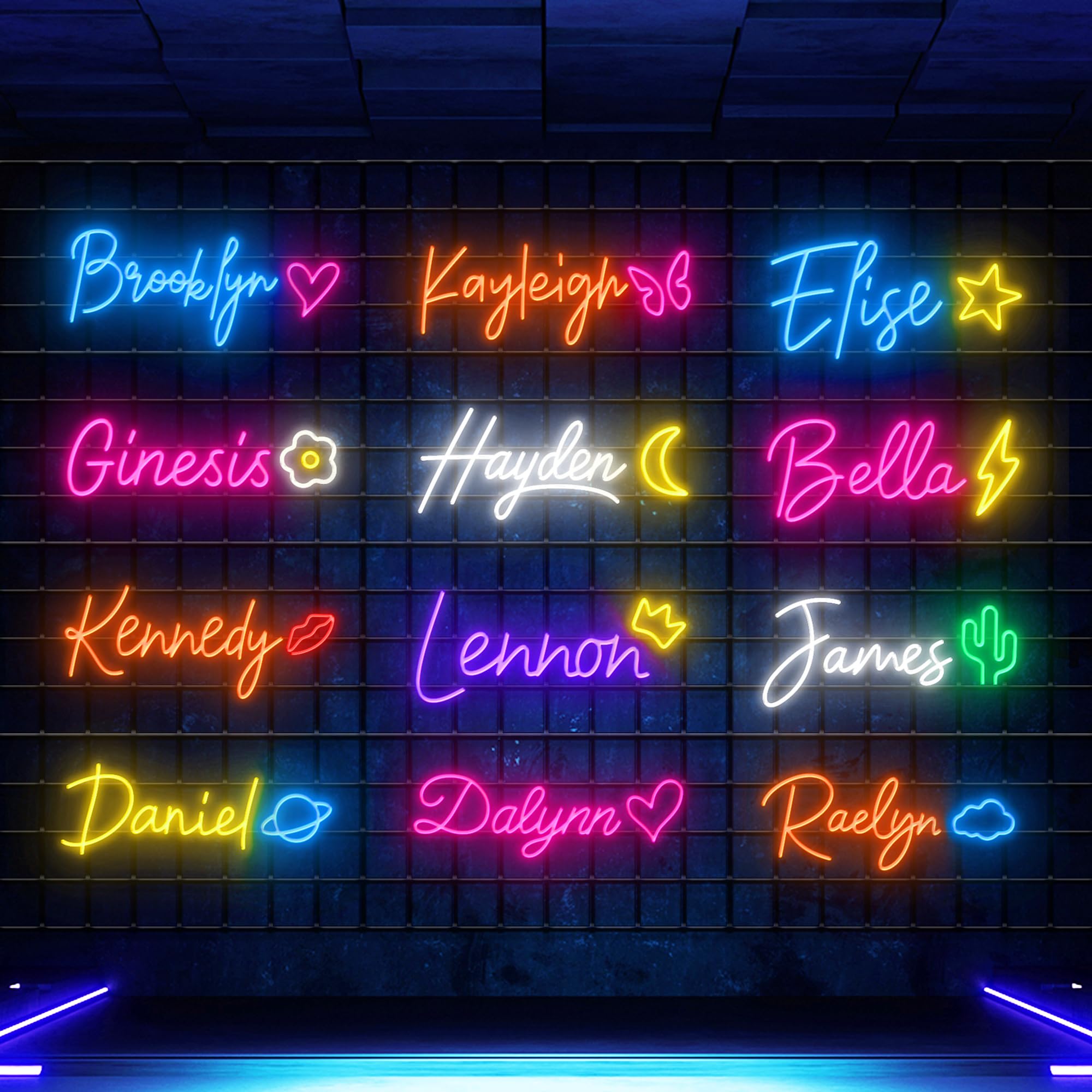 Custom LED Neon Signs - Personalized Neon Lights for Bedroom, Wedding, Birthday Party, Home Decor & Bar Signage (16