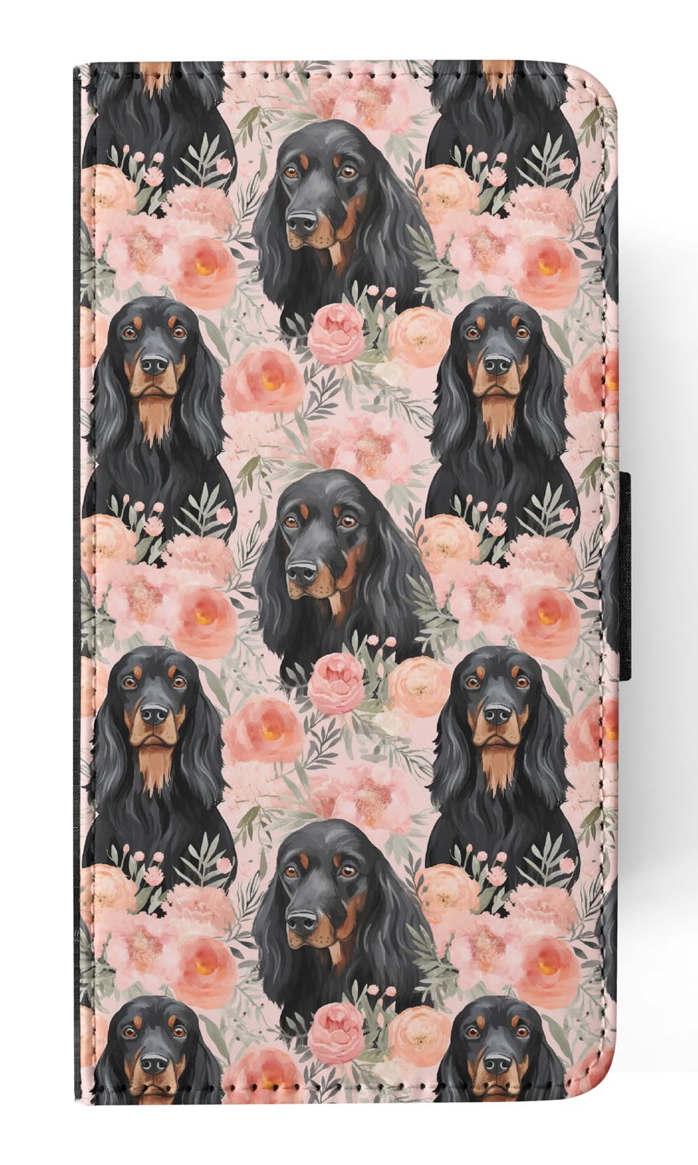 Cute Gordon Setter Puppy Dog Pattern Faux Leather Flip Wallet Phone Case for Apple iPhone 14 Plus - Perfect for Pet Lovers & Everyday Use