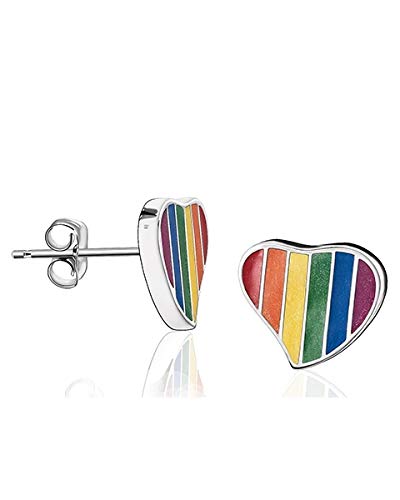 LegendURN Memorial Stud Earrings 'Rainbow' - Handmade Sympathy Jewelry for Women, Cremation Ashes Keepsake - Perfect for Remembrance, Funeral & Healing Gifts