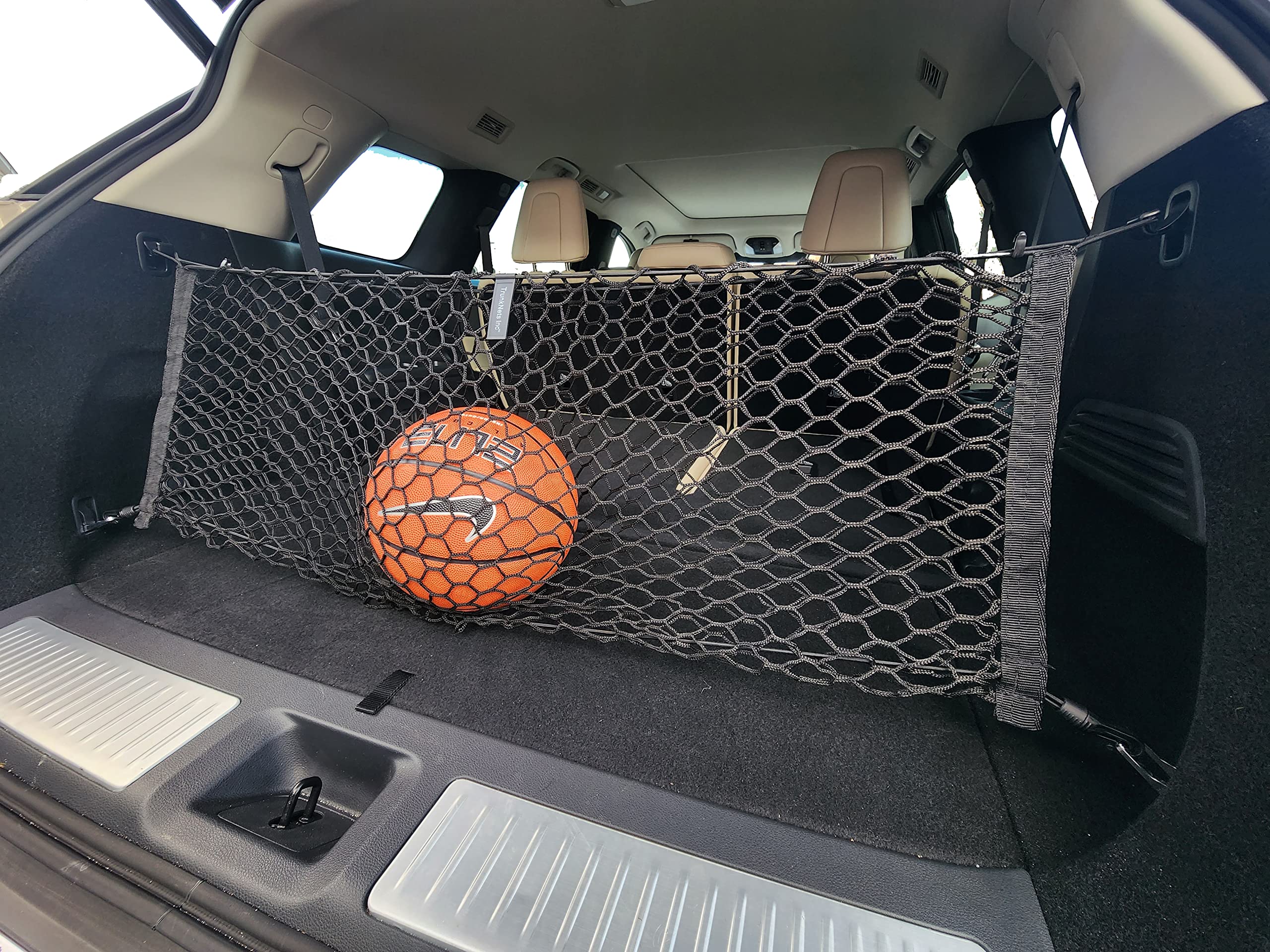 Premium Elastic Trunk Mesh Cargo Net for Infiniti QX60 (L51) Pure Luxe Sensory 2022-2025 - SUV Trunk Organizer & Storage Solution - Durable Luggage Net for Car Organization - Perfect for Road Trips, Grocery Hauling and Everyday Storage