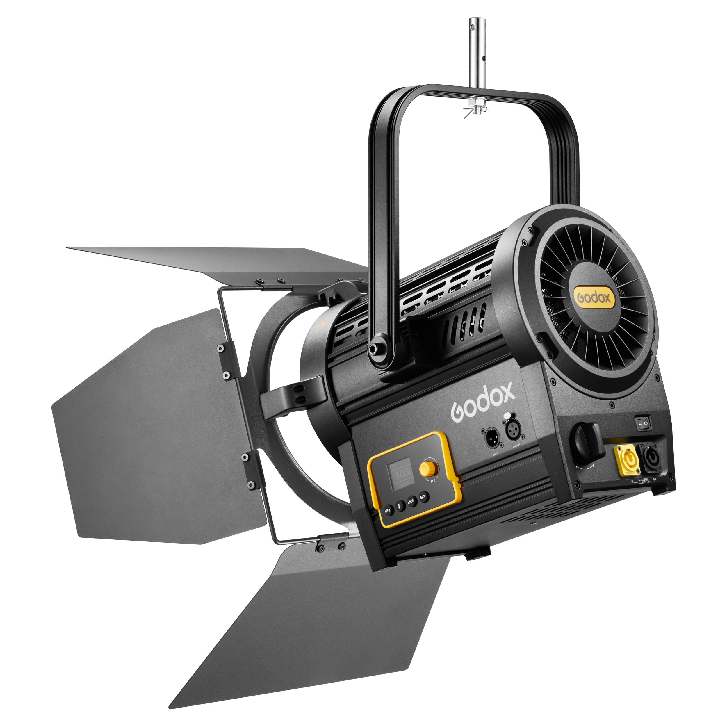 F7 120Bi Dual Color LED Fresnel Light - Professional Broadcast Studio Lighting Kit with Overhead Mount | Perfect for Film Production, Photography & Live Streaming