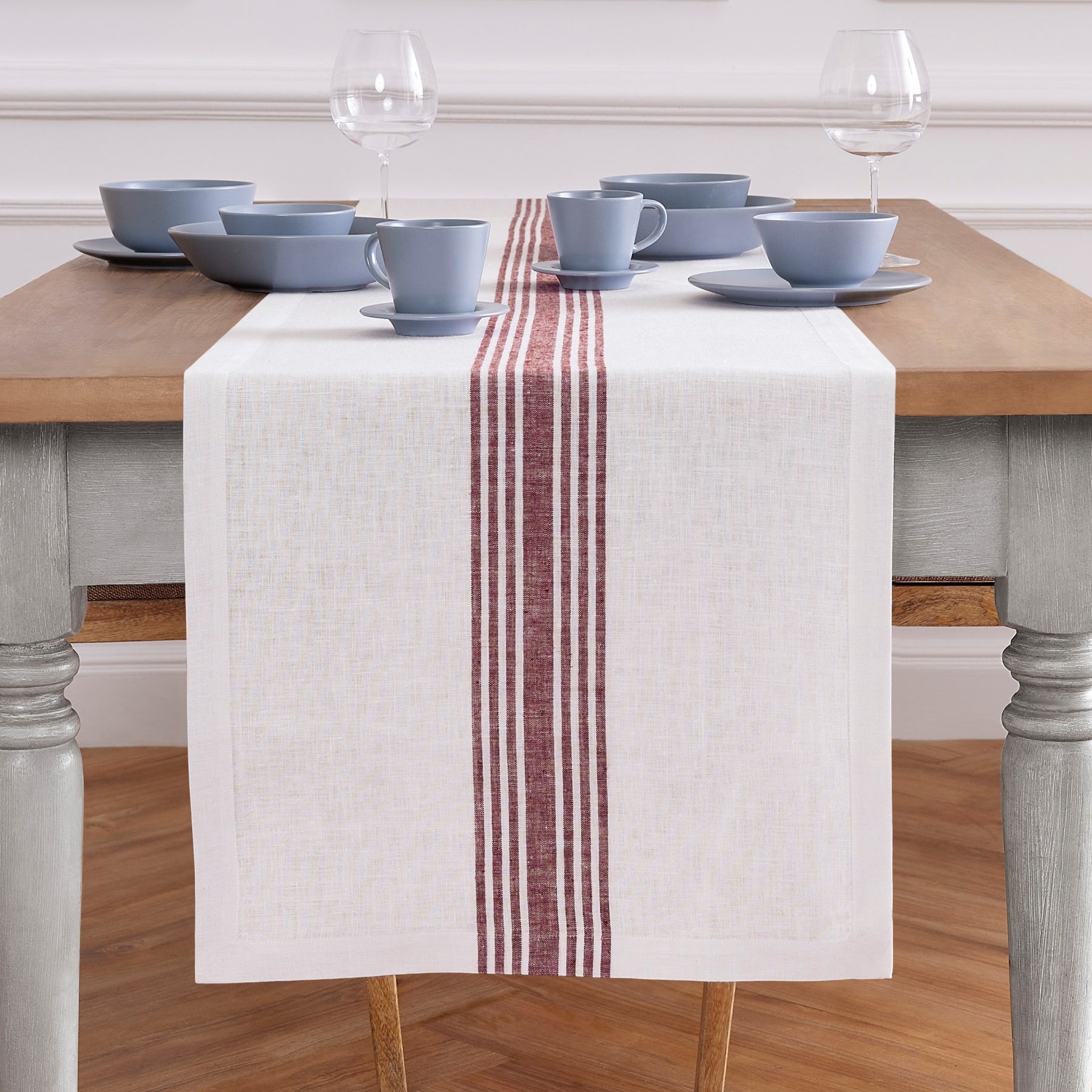 Farmhouse Table Runner - 16 Inch & 18 Inch Wide Cotton Linen Table Decor for Dining Room, Kitchen, Wedding & Holiday Decorations
