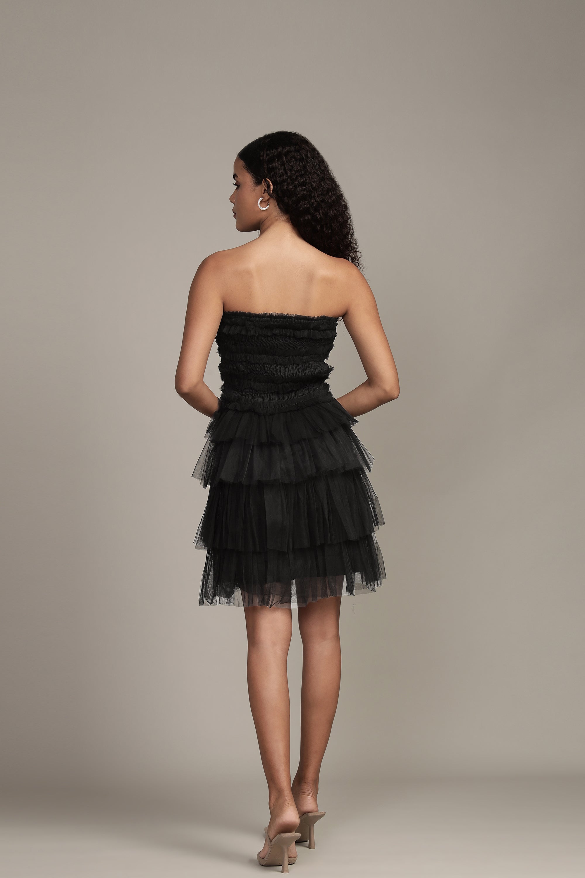 Ronda Mini Dress in Black - Elegant Short Sleeve Party Dress for Women | Perfect for Cocktail Parties, Date Nights & Special Occasions