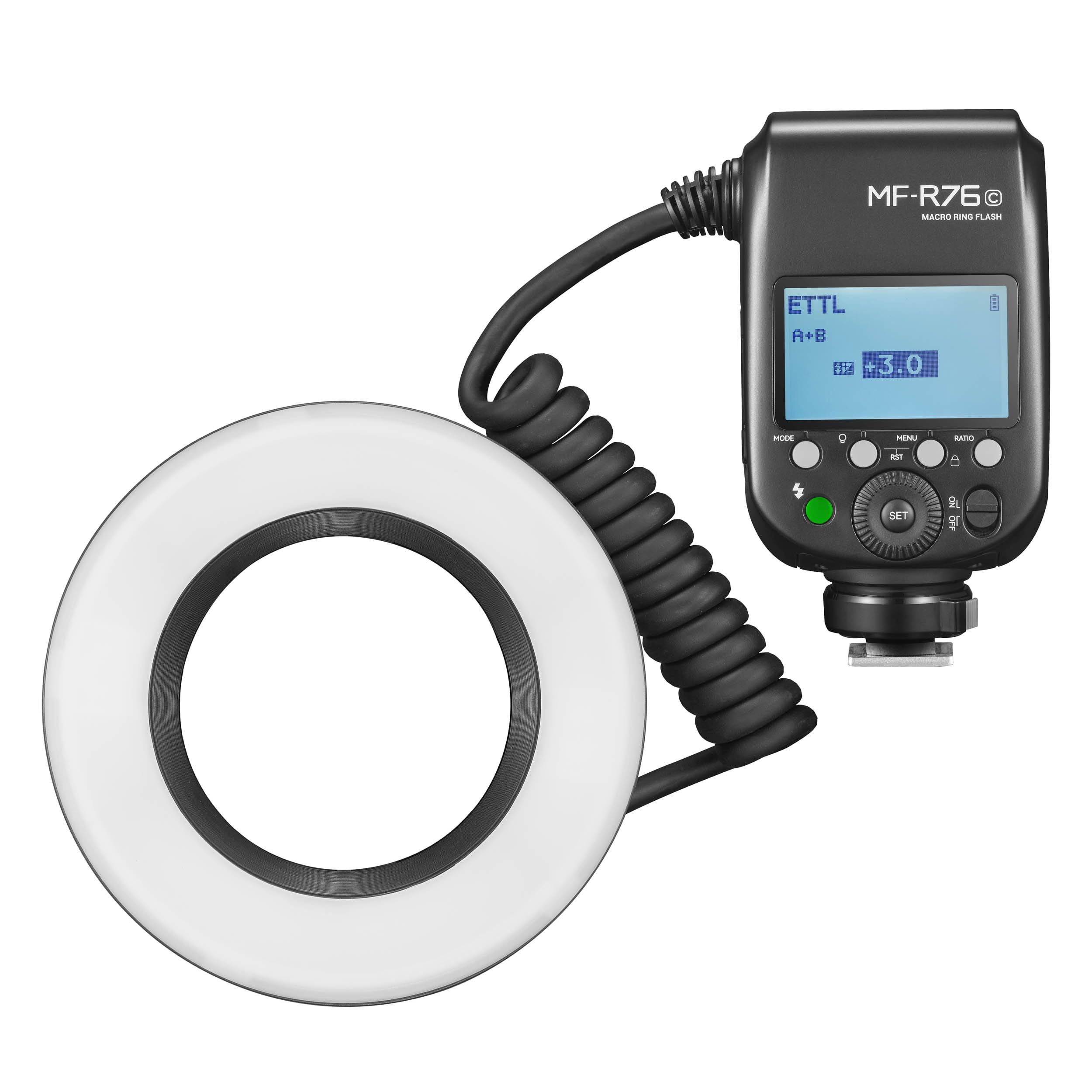 MF-R76 C/N/S On-Camera TTL Macro Ring Flash for Sony DSLR Cameras - Perfect for Jewelry, Product & Close-Up Photography