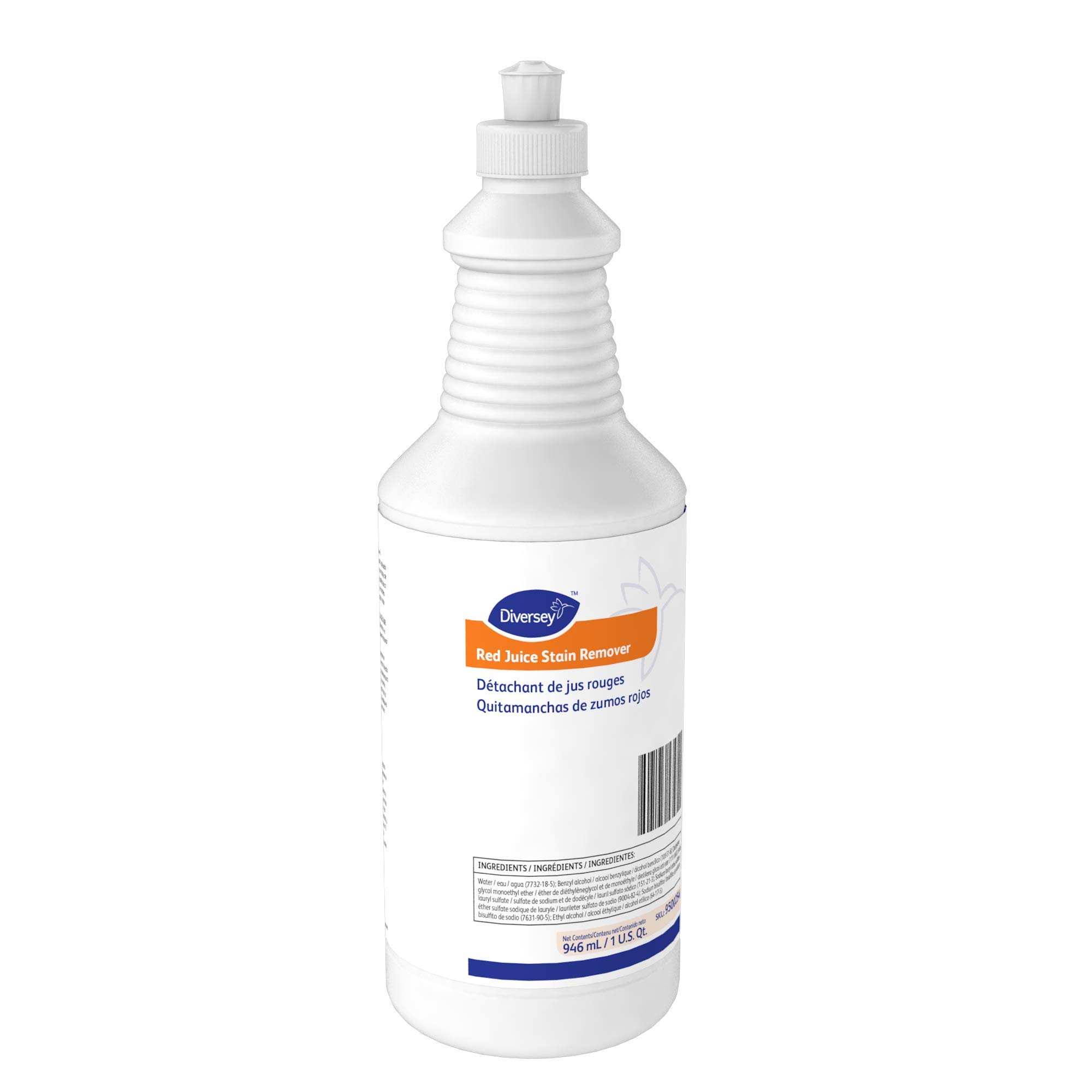 Diversey Red Juice Stain Remover - 32 Oz Bottle (Pack of 6) | Powerful Commercial-Grade Cleaner for Tough Stains | Ideal for Restaurants, Hotels & Food Service Industry