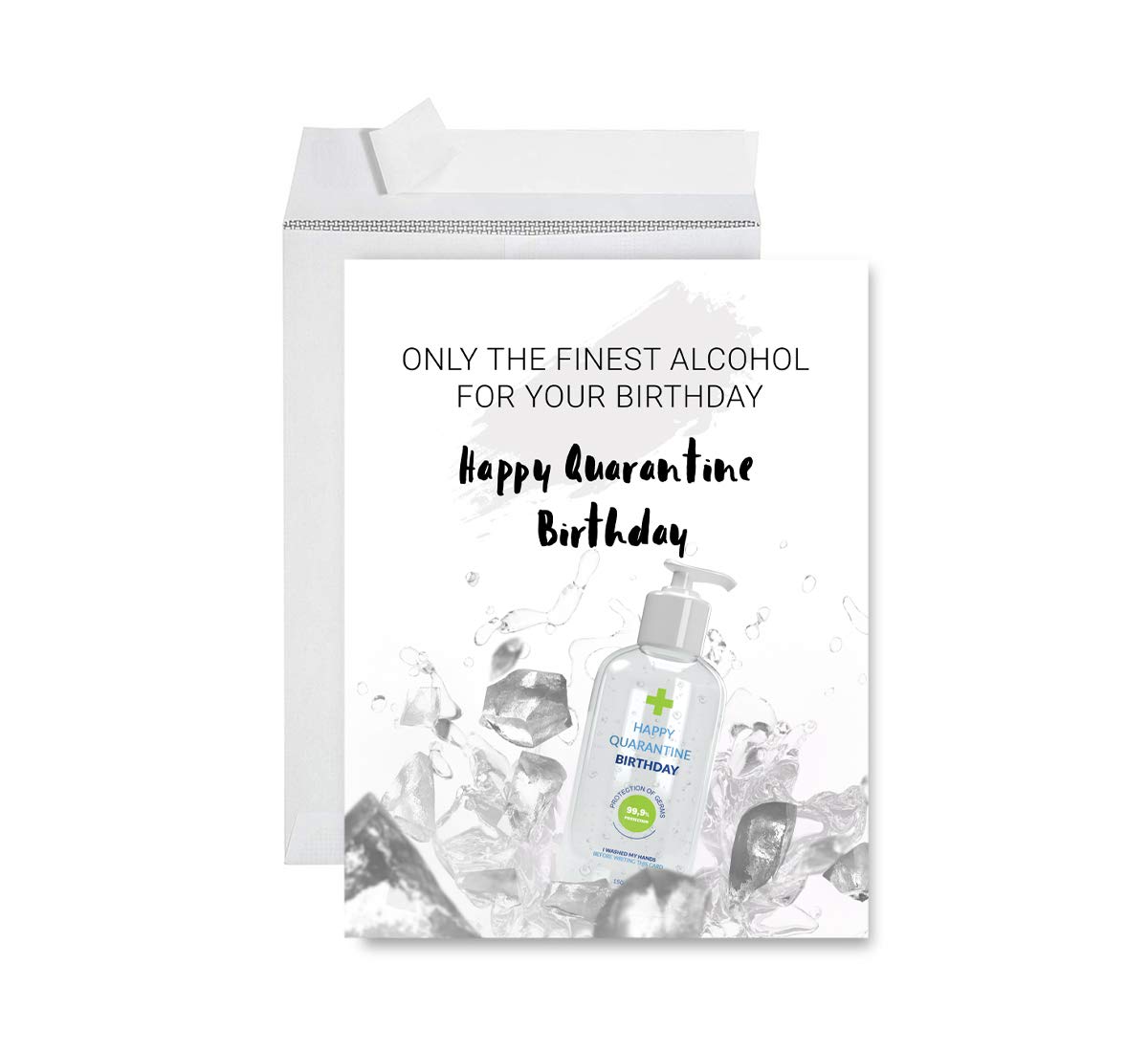 Happy Birthday Jumbo Card - 8.5 x 11 Inch Funny Alcohol-Themed Greeting Card for Him or Her - Perfect for Social Distance Celebrations & Birthday Wishes - 1-Pack