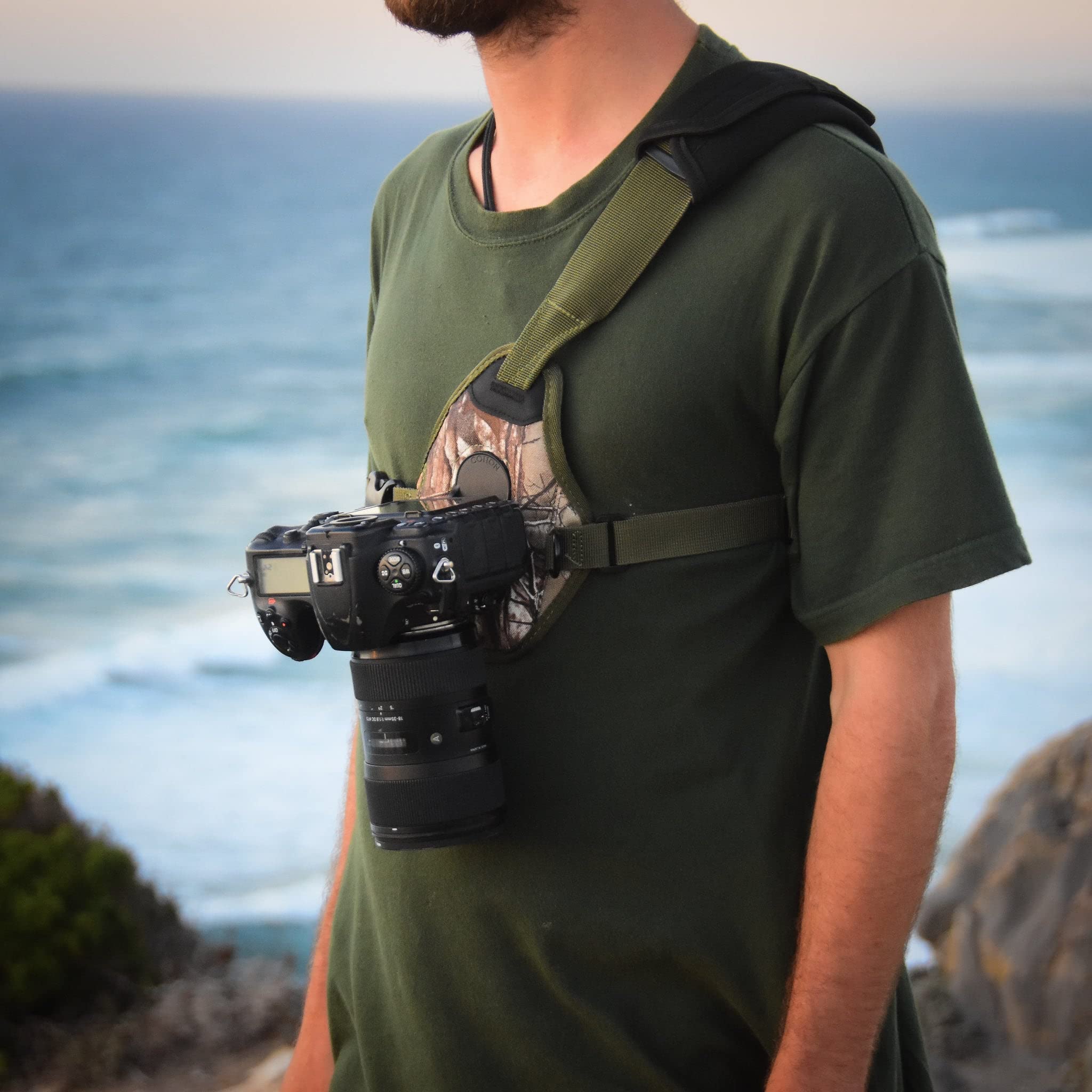 Skout G2 Sling Style Camera Harness - Adjustable Cotton Carrier for DSLR & Mirrorless Cameras - Secure Hands-Free Photography Gear for Hiking, Travel & Outdoor Adventures