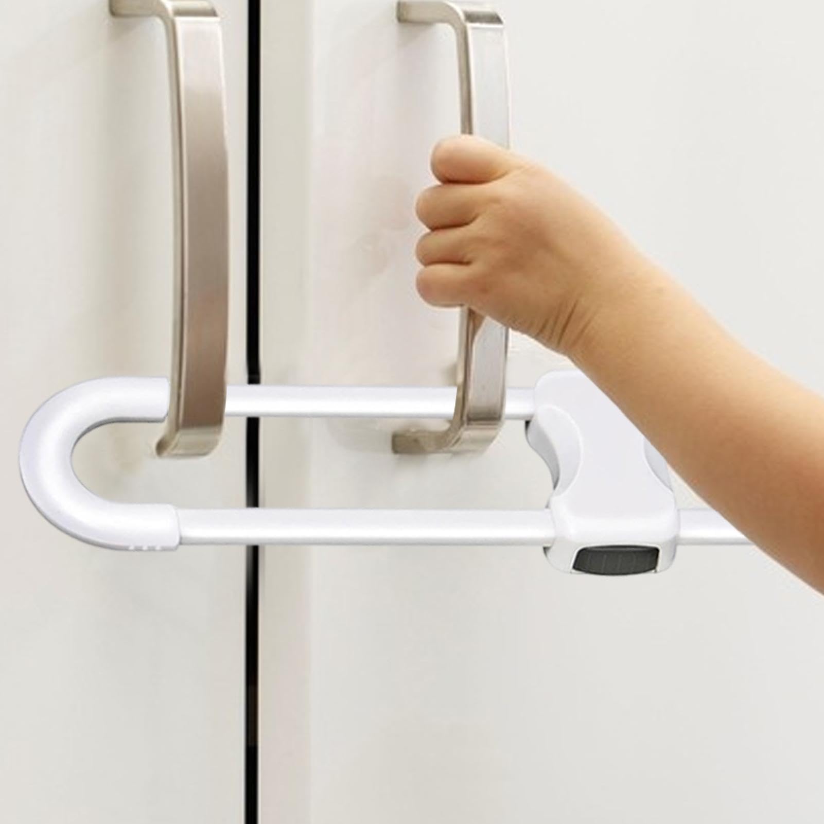 Child Safety Cabinet Locks - Adjustable U-Shaped ABS Baby Proof Locks for Knob Handles (2 Pack) | Secure Kitchen Cabinets, Storage Cupboards & Closets | Perfect for Childproofing Homes with Toddlers