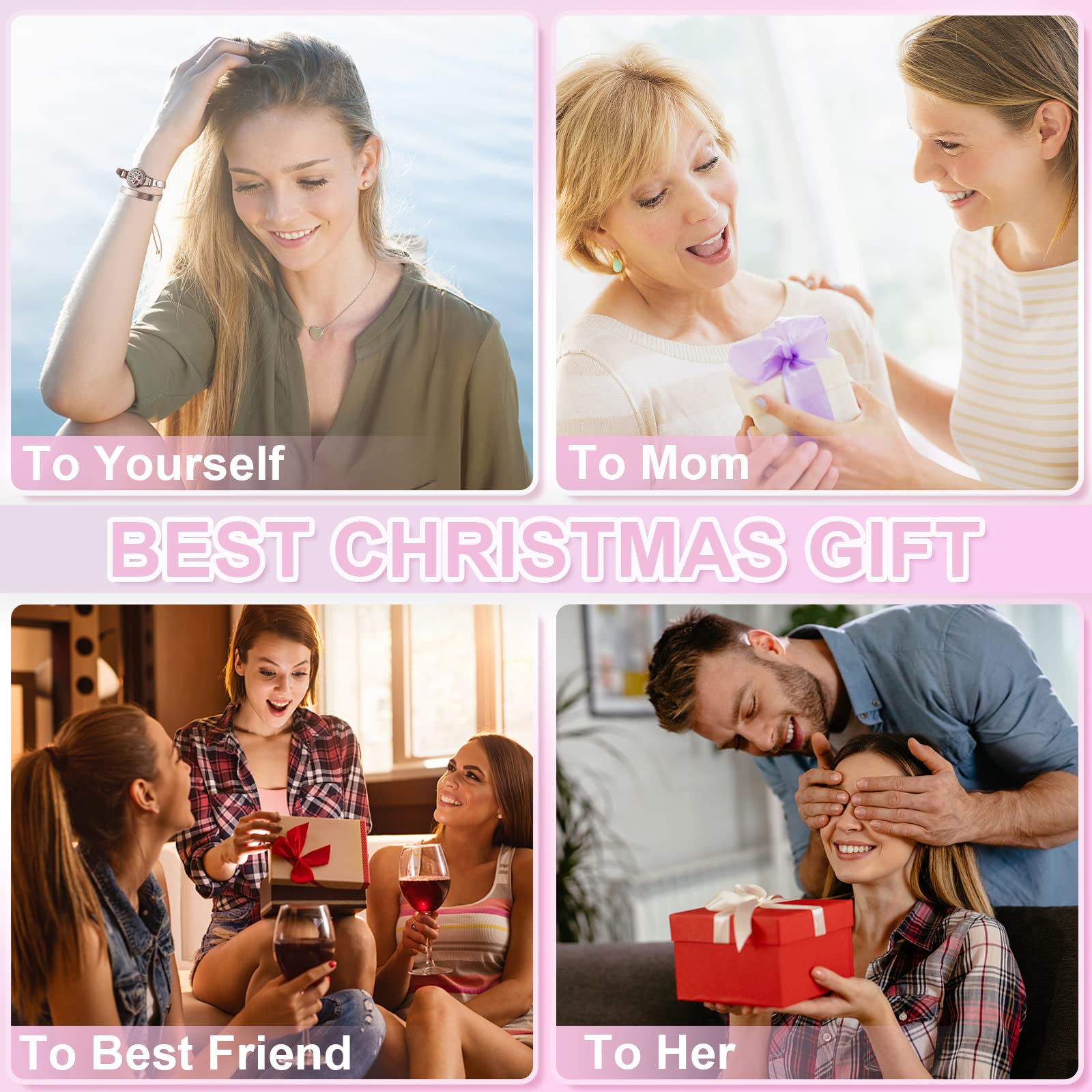 Valentine's Day Gifts for Her - Aromatherapy Essential Oil Diffuser Bracelet, Birthday & Thanksgiving Gifts for Women, Mom, Wife, Girlfriend, Best Friend, Sister - Perfect for Relaxation, Yoga, Meditation & Stress Relief