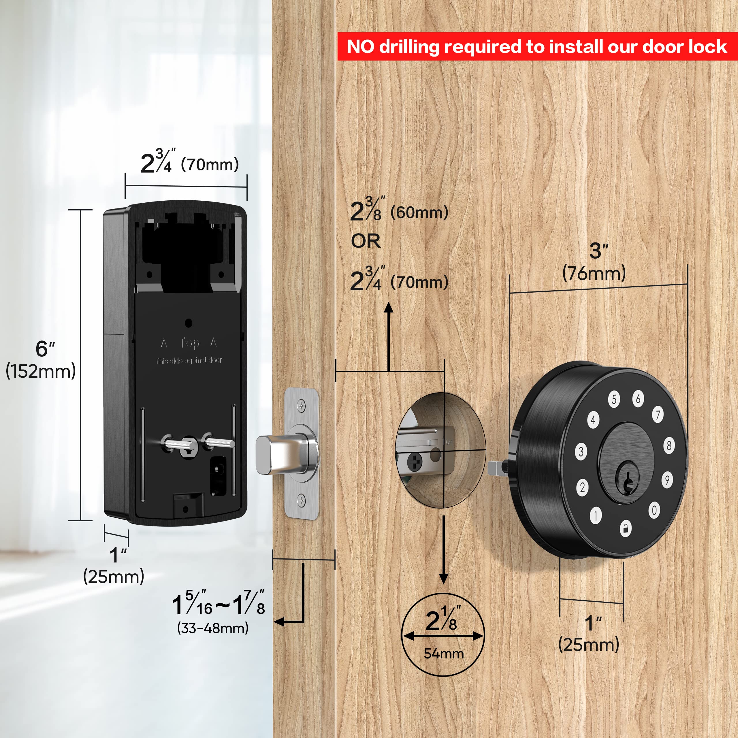 Sifely Smart Lock - Keyless Entry Deadbolt with Keypad & Fob Support | WiFi Enabled Smart Door Lock for Home Security | Perfect for Apartments, Rentals & Smart Homes