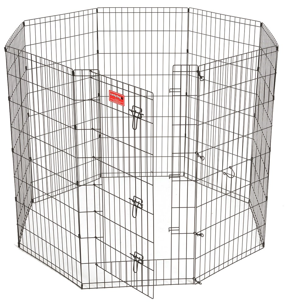 Lucky Dog Modular Pet Playpen - Adjustable Indoor/Outdoor Puppy Play Yard for Small & Large Dogs - Perfect for Home, Backyard, Travel & Training