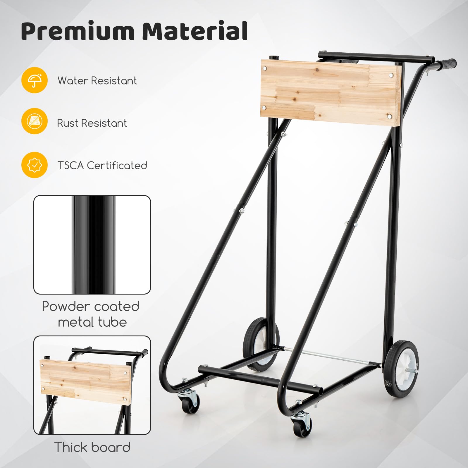Heavy Duty Goplus 330 LBS Outboard Boat Motor Stand Carrier Cart Dolly - Portable Storage Solution for Marine Engines - Perfect for Boat Maintenance, Transport & Winter Storage