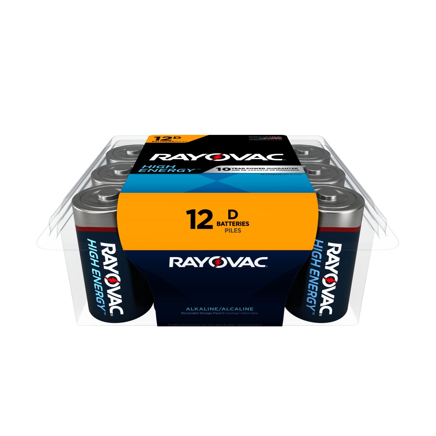 Rayovac D Batteries - 12 Pack Alkaline D Cell Batteries for Flashlights, Toys, Radios & Emergency Kits | Long-Lasting Power Supply