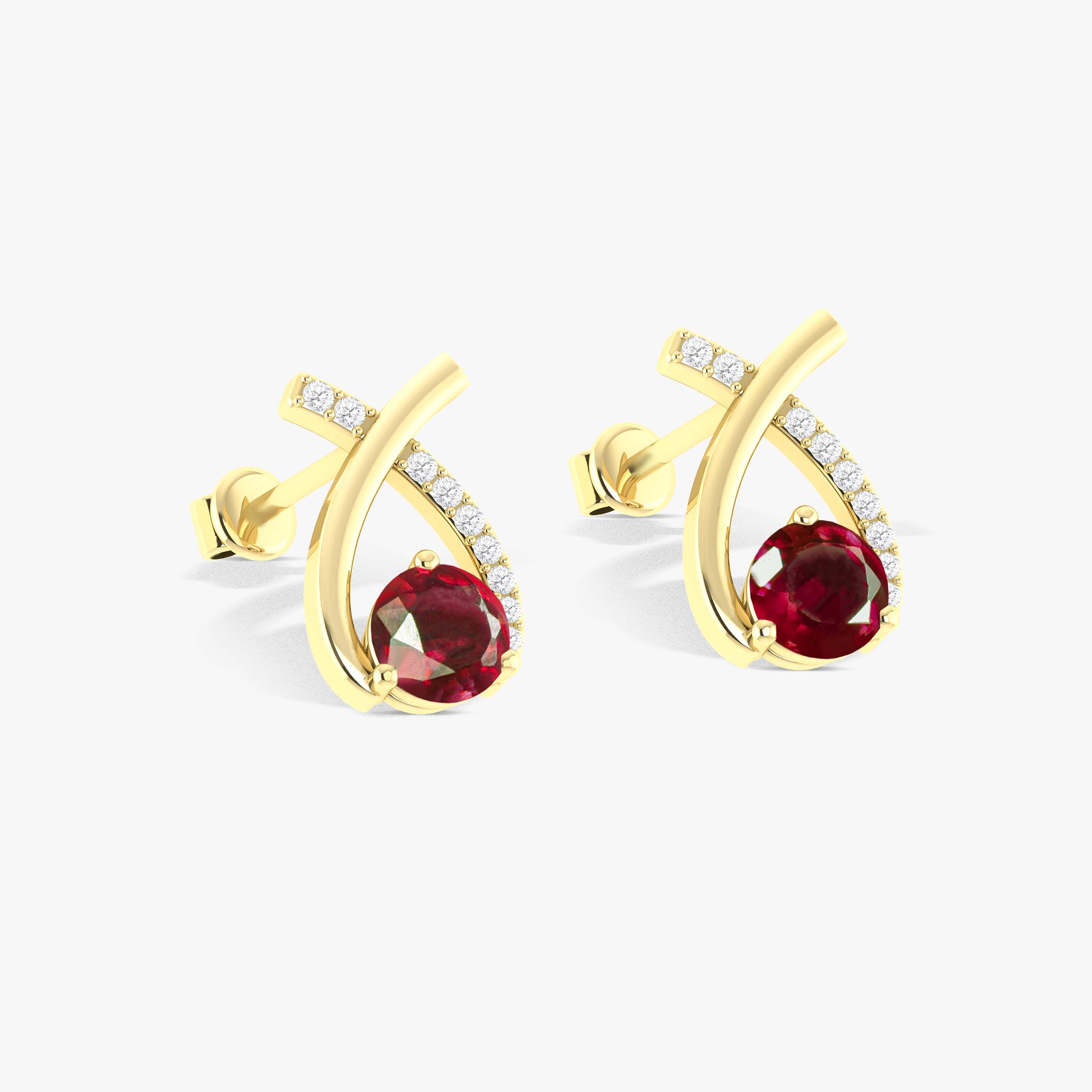5MM Round Natural Ruby Opal Stud Earrings for Women - Genuine Gemstone Jewelry Gift for Birthday, Anniversary & Special Occasions - Elegant Everyday Wear & Party Accessories