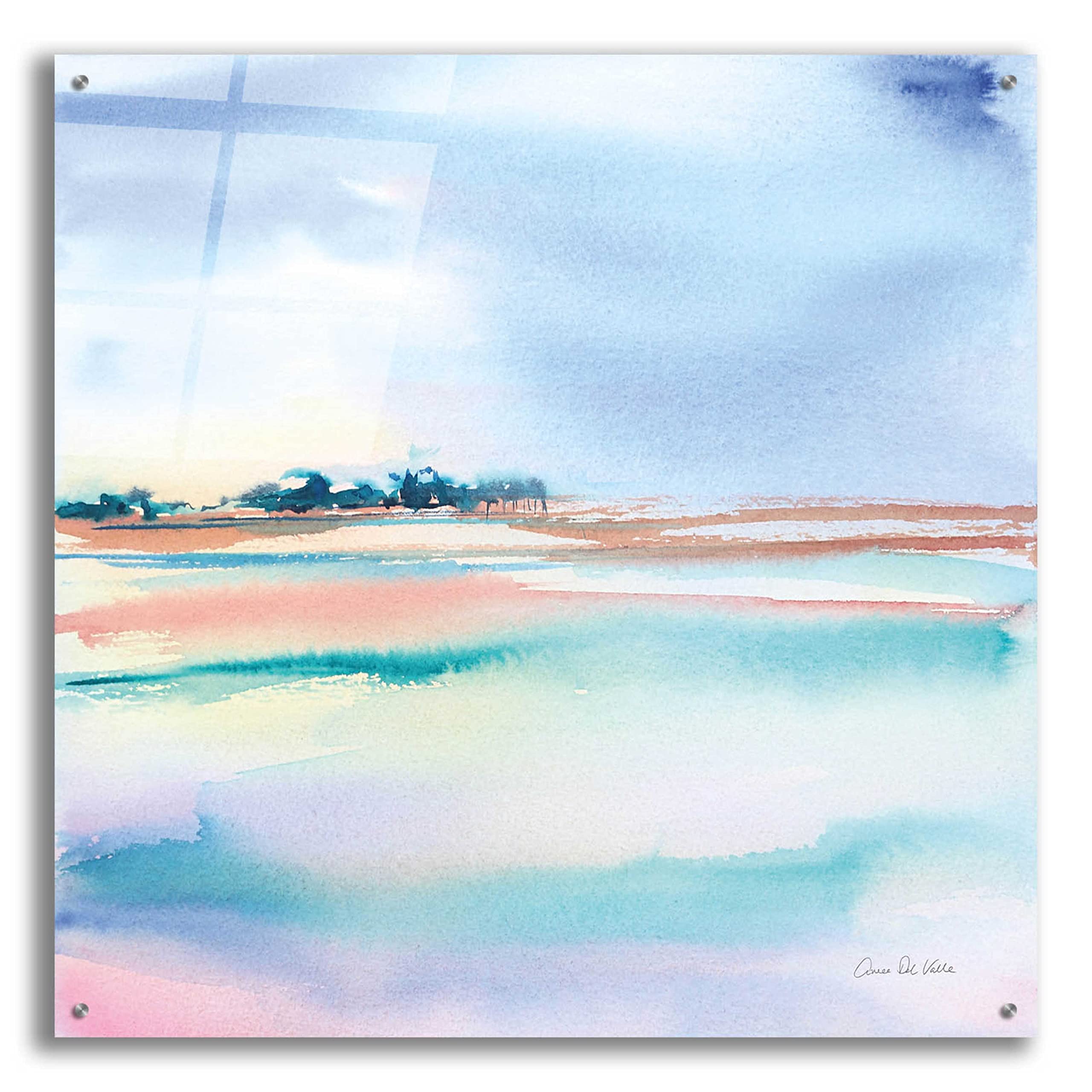 Epic 'Water And Sand' Acrylic Glass Wall Art by Alan Majchrowicz - 36x36 Inches Modern Abstract Painting for Living Room, Bedroom & Office Decor