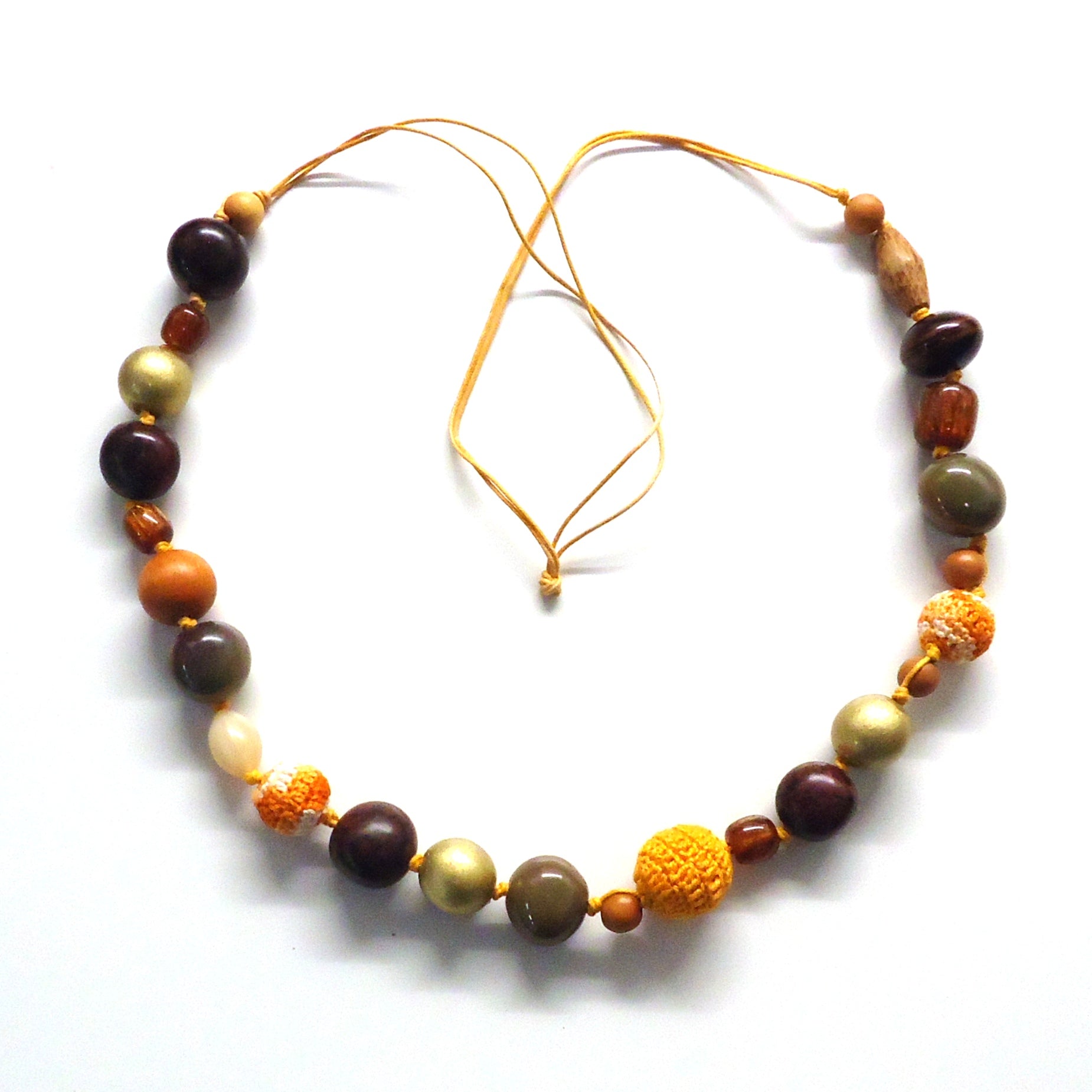 Stylish Multi Bead Necklace for Women - Orange Boho Beaded Choker - Perfect for Casual Wear, Beach Outfits & Festival Fashion