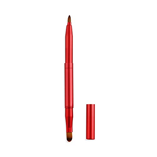 Professional Dual-End Retractable Lip Brush Applicator - Lipstick & Makeup Brush for Women & Girls (Red) | Perfect for Precise Lipstick Application & Touch-Ups On-The-Go