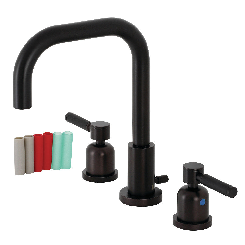 Kingston Brass FSC8930DKL Kaiser Widespread Bathroom Faucet with Pop Up Drain - Elegant 8-Inch Centerset Bathroom Sink Faucet for Modern Vanities, Perfect for Home Renovation and Luxury Bathroom Upgrades